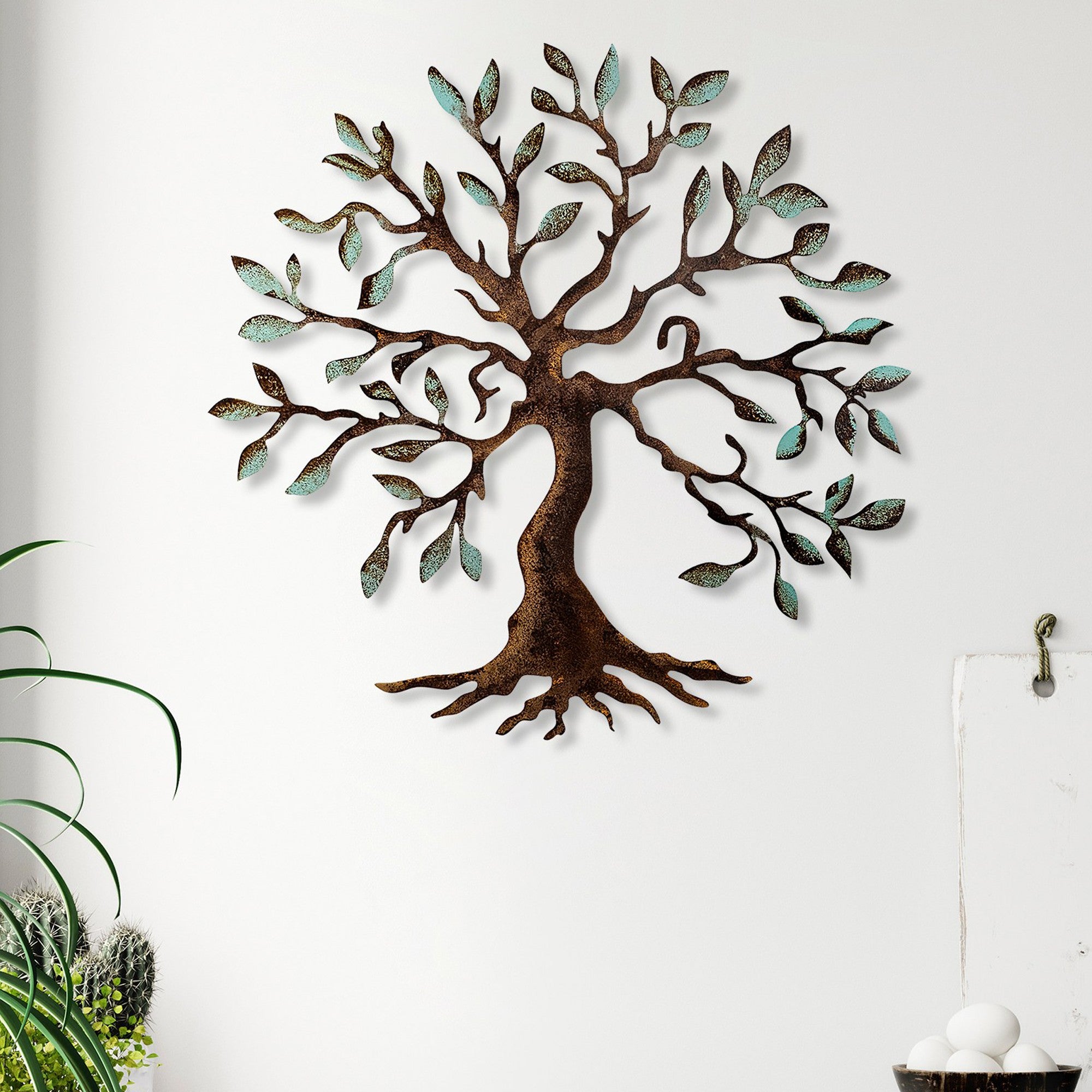 Acessório de parede decorativo de metal pintado à mão, 60 x 60 cm, 100% metal (1,5 mm de espessura) | Variações de cores exclusivas | Perfeito para amantes de decoração e arte