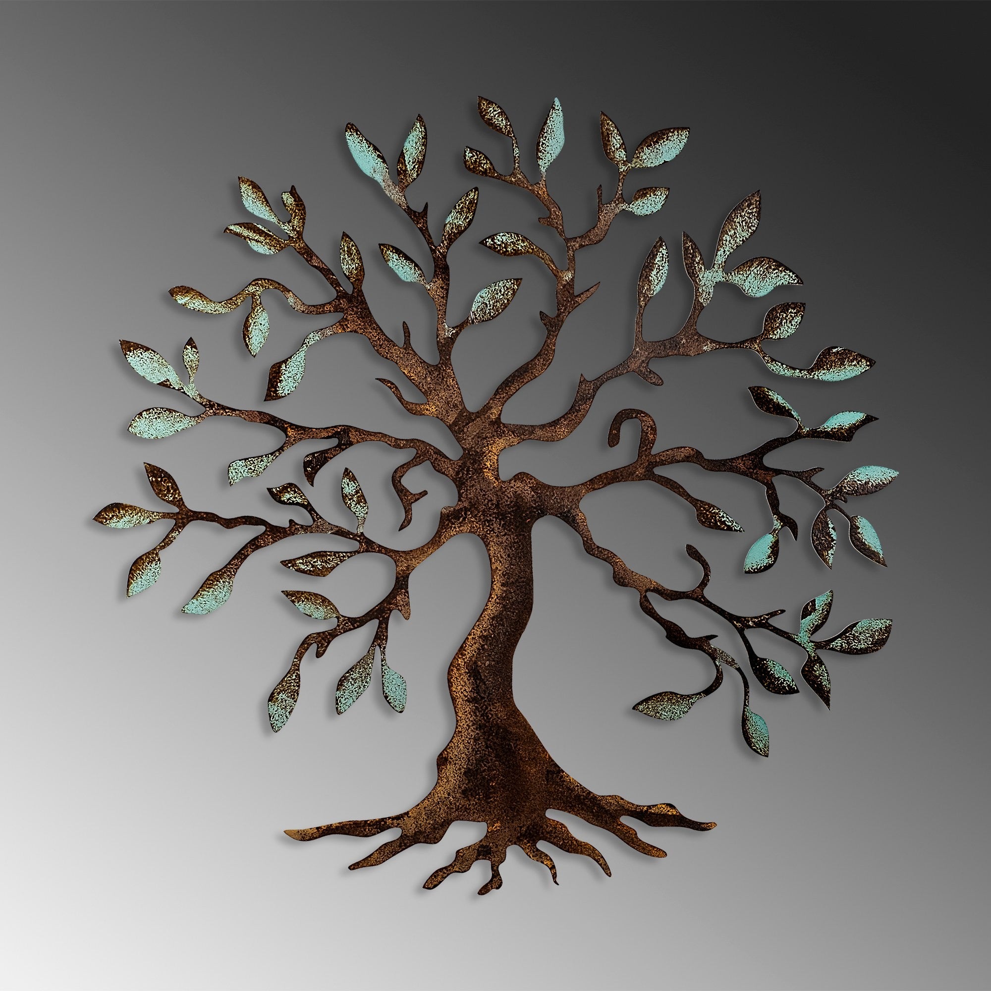 Acessório de parede decorativo de metal pintado à mão, 60 x 60 cm, 100% metal (1,5 mm de espessura) | Variações de cores exclusivas | Perfeito para amantes de decoração e arte