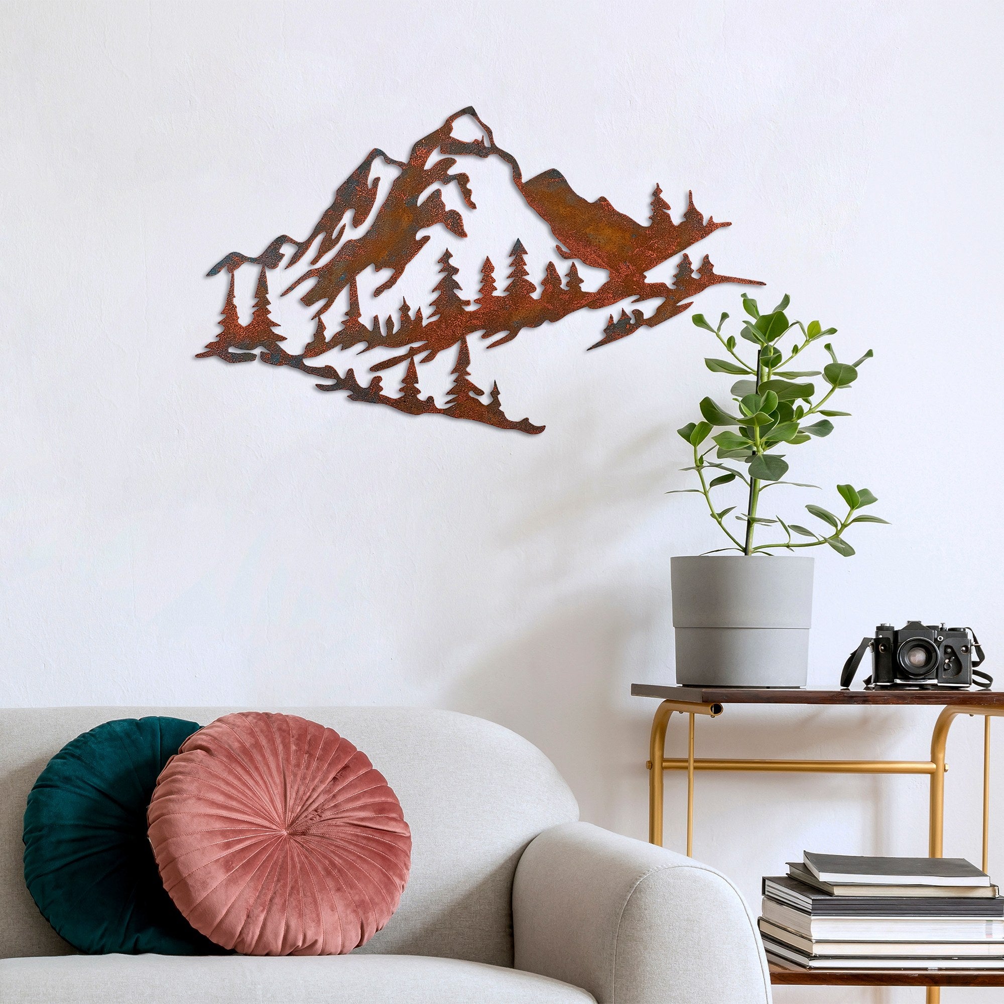 Acessório decorativo de parede em metal pintado à mão, 70 cm x 40 cm, 100% metal (1,5 mm) | Design exclusivo, leve (2,13 kg) | Perfeito para decoração de casa