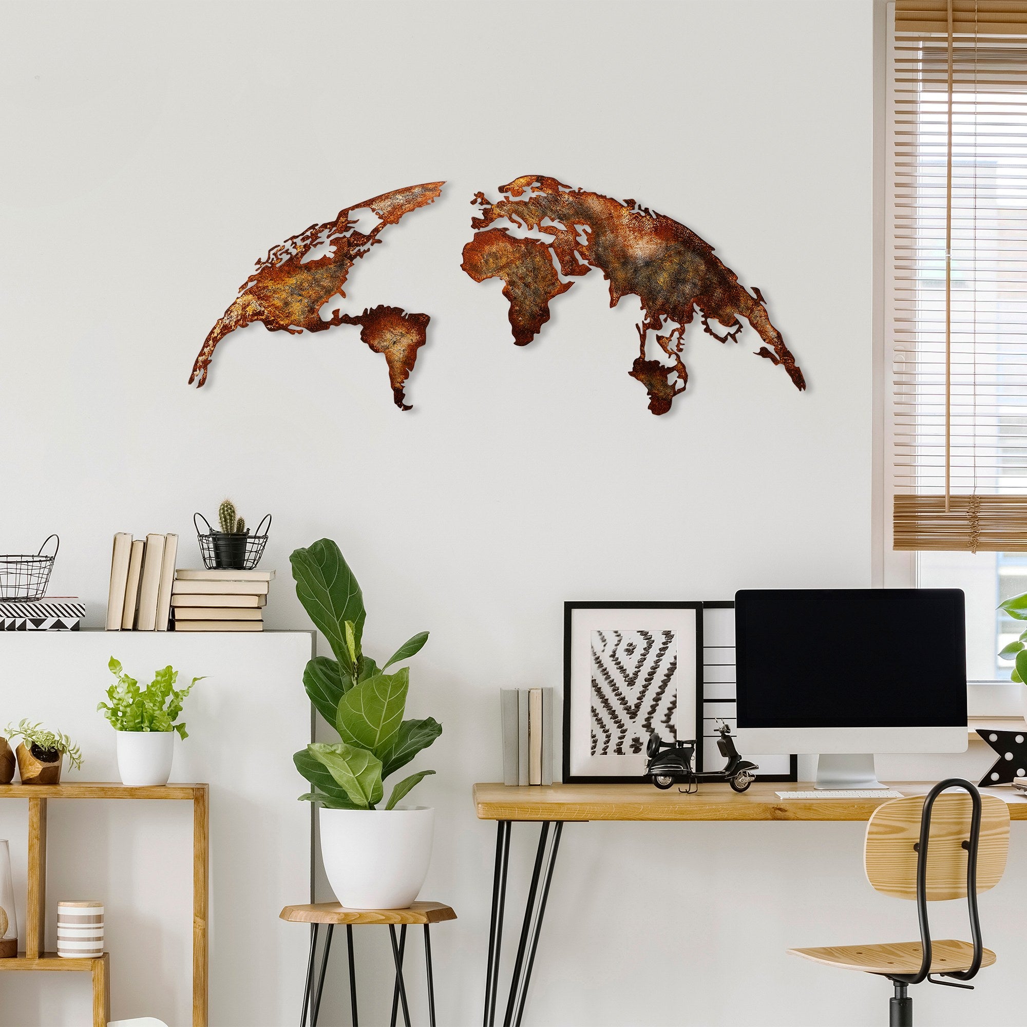 Acessório decorativo de parede – 150 cm x 59 cm – metal – 100% metal