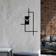 Relógio de parede decorativo em metal – 49 x 30 cm – Preto – metal