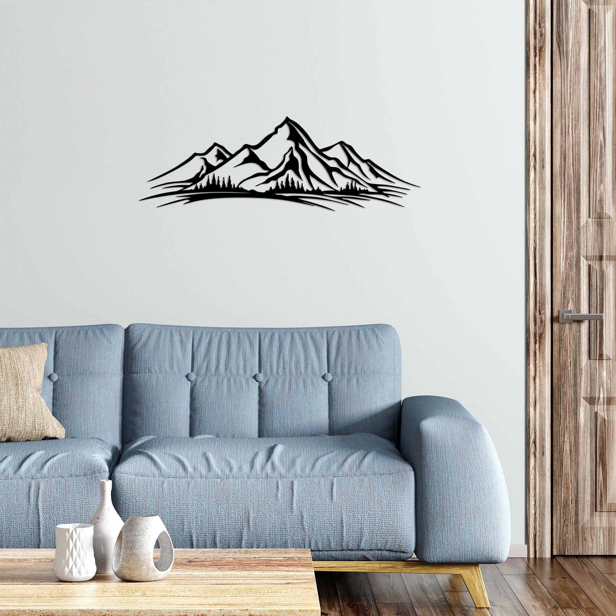 Acessório de parede decorativo de metal preto elegante, 70 x 23 cm | 100% metal, 1,5 mm de espessura | Fácil montagem na parede, perfeito para decoração moderna de casa