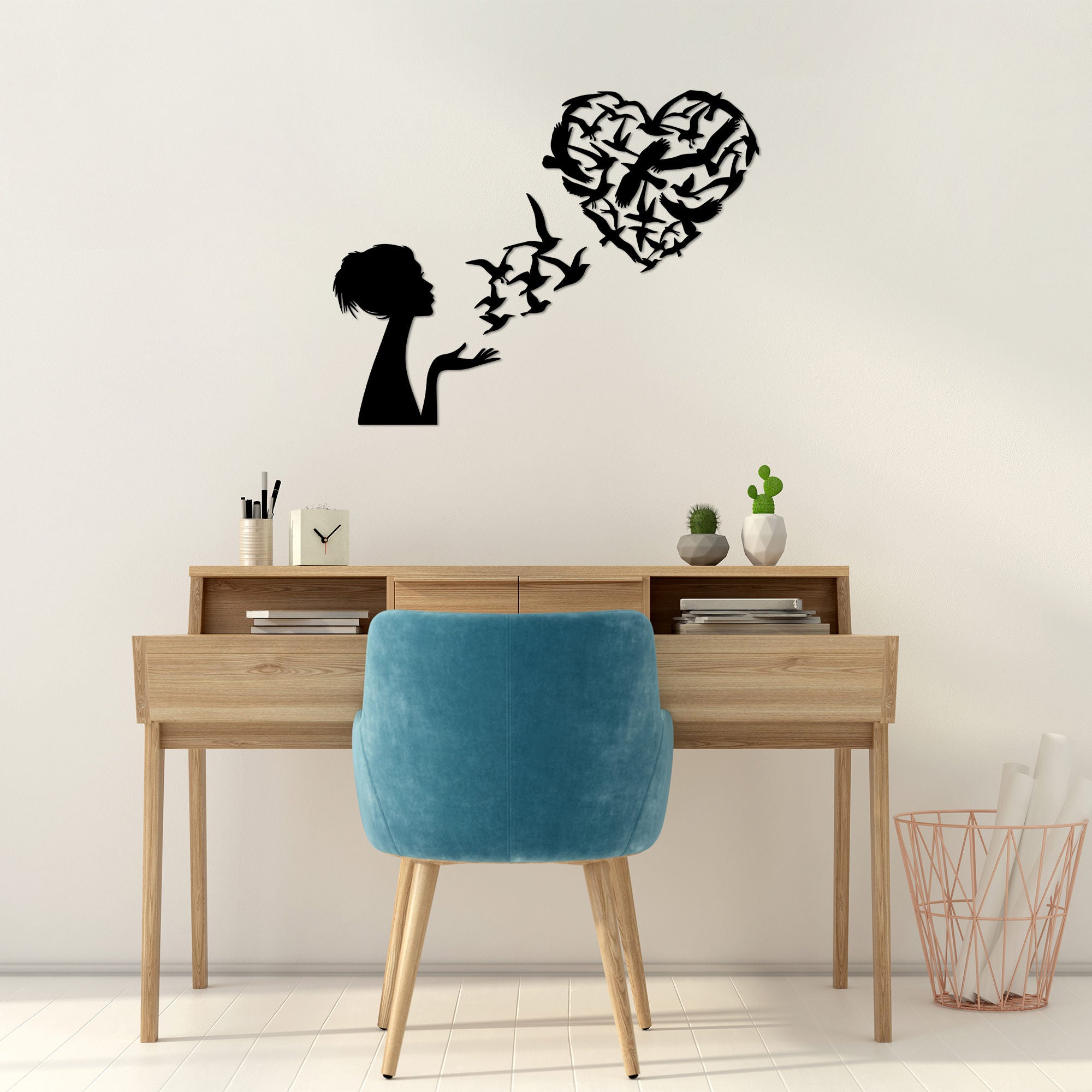 Acessório de parede decorativo de metal preto elegante, 63 x 50 cm | 100% metal (1,5 mm de espessura) | Fácil montagem na parede | Perfeito para decoração moderna de casa