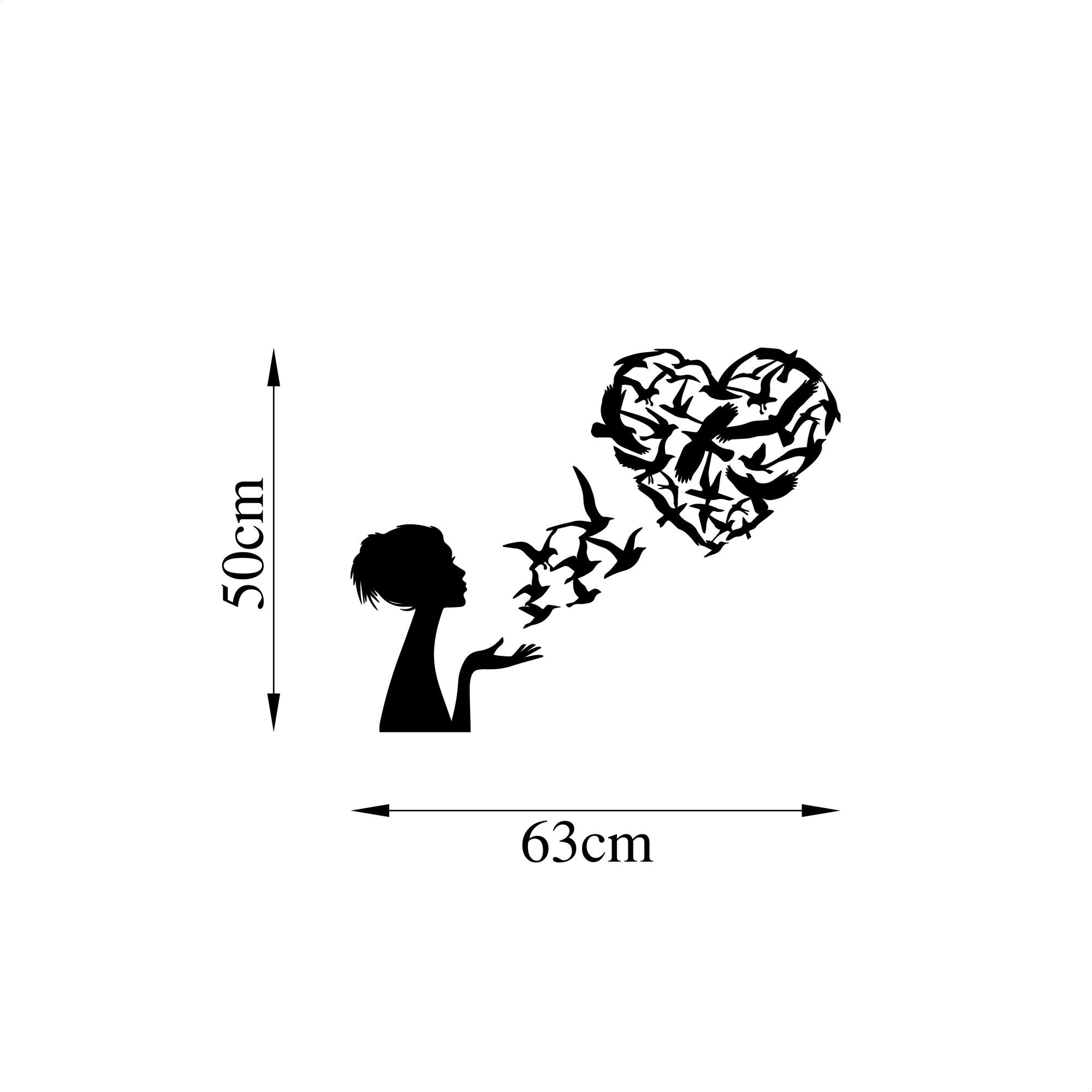 Acessório de parede decorativo de metal preto elegante, 63 x 50 cm | 100% metal (1,5 mm de espessura) | Fácil montagem na parede | Perfeito para decoração moderna de casa