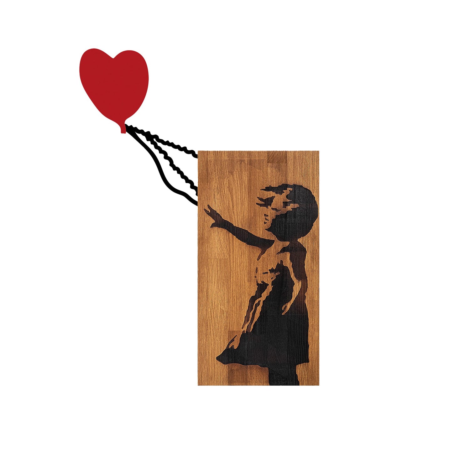 Acessório decorativo de parede – 83 x 60 cm – Nogueira e preto – 100% madeira e metal