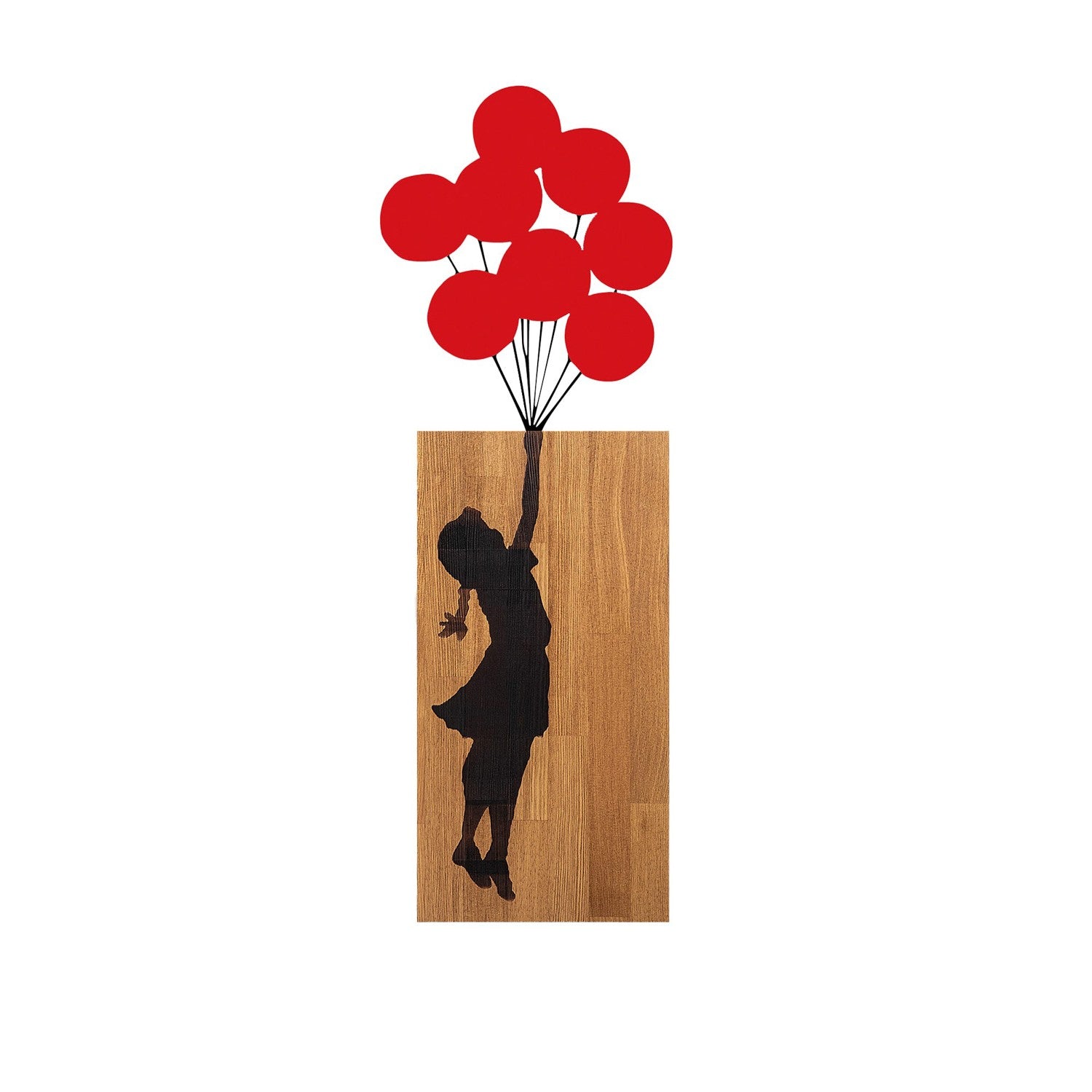 Acessório decorativo de parede – 70 x 62 cm – Nogueira e Preto – Madeira e metal