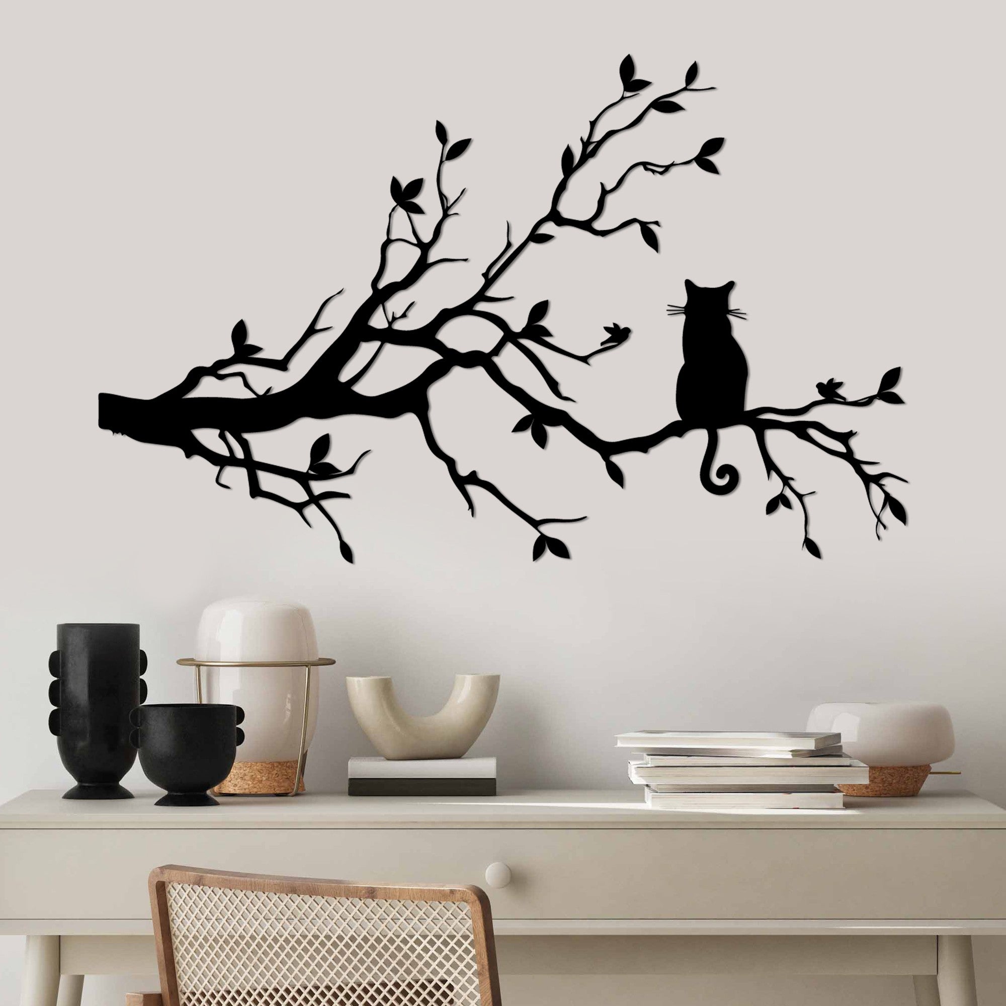 Acessório de parede decorativo de metal preto elegante, 80 x 50 cm | 100% metal, 1,5 mm de espessura | Perfeito para decoração moderna e arte de parede exclusiva