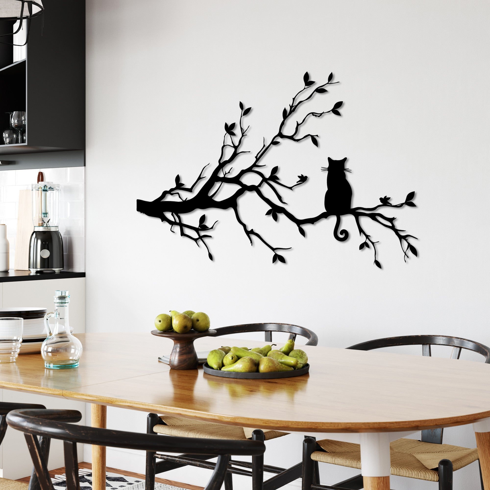 Acessório de parede decorativo de metal preto elegante, 80 x 50 cm | 100% metal, 1,5 mm de espessura | Perfeito para decoração moderna e arte de parede exclusiva