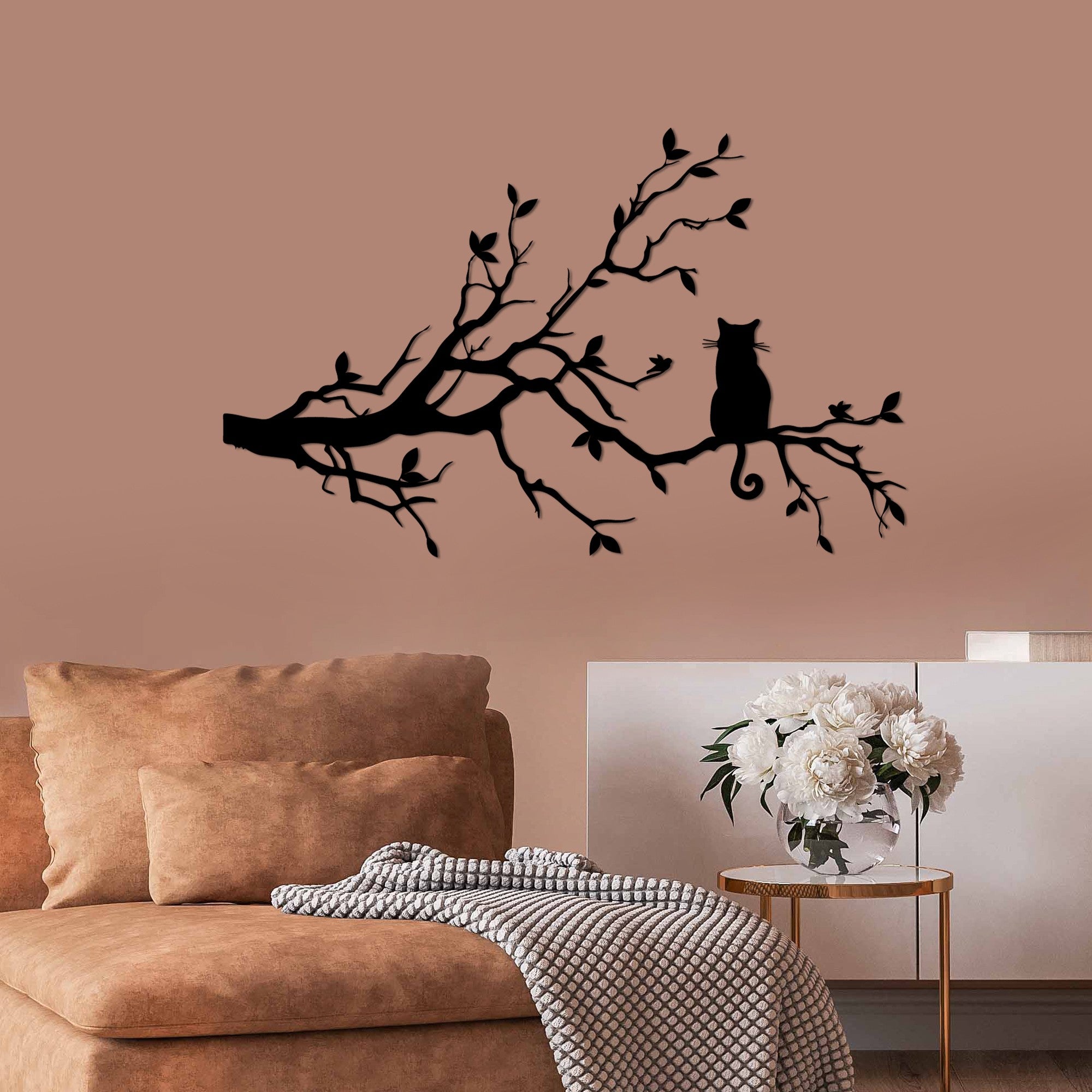 Acessório de parede decorativo de metal preto elegante, 80 x 50 cm | 100% metal, 1,5 mm de espessura | Perfeito para decoração moderna e arte de parede exclusiva