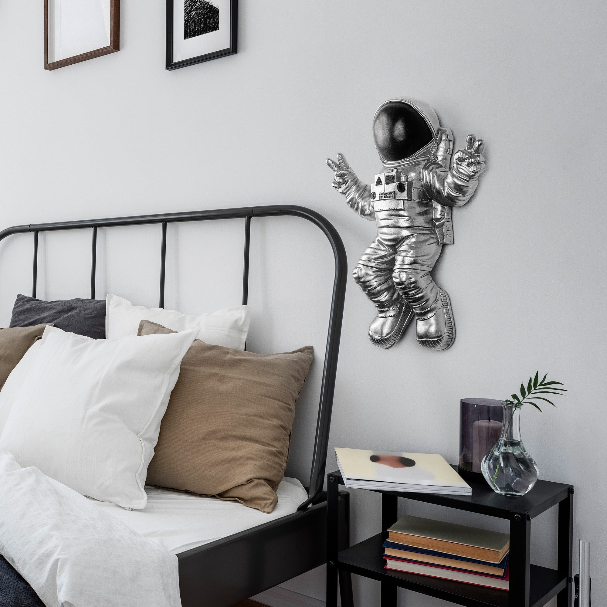 Acessório de parede decorativo pintado à mão, 35 x 47 x 10 cm | 100% poliéster, variações de cores exclusivas | Perfeito para decoração de casa e toque pessoal