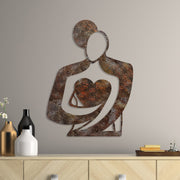 Acessório de parede decorativo de metal pintado à mão, 70 x 52 cm, 1,5 mm de espessura, acabamento antigo | Peça de arte única para decoração de casa, acrescenta charme e estilo