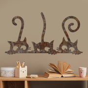 Acessório de parede decorativo de metal pintado à mão, cor antiga, 33 x 60 cm | Corpo de metal durável de 1,5 mm | Arte única para decoração e estilo de casa