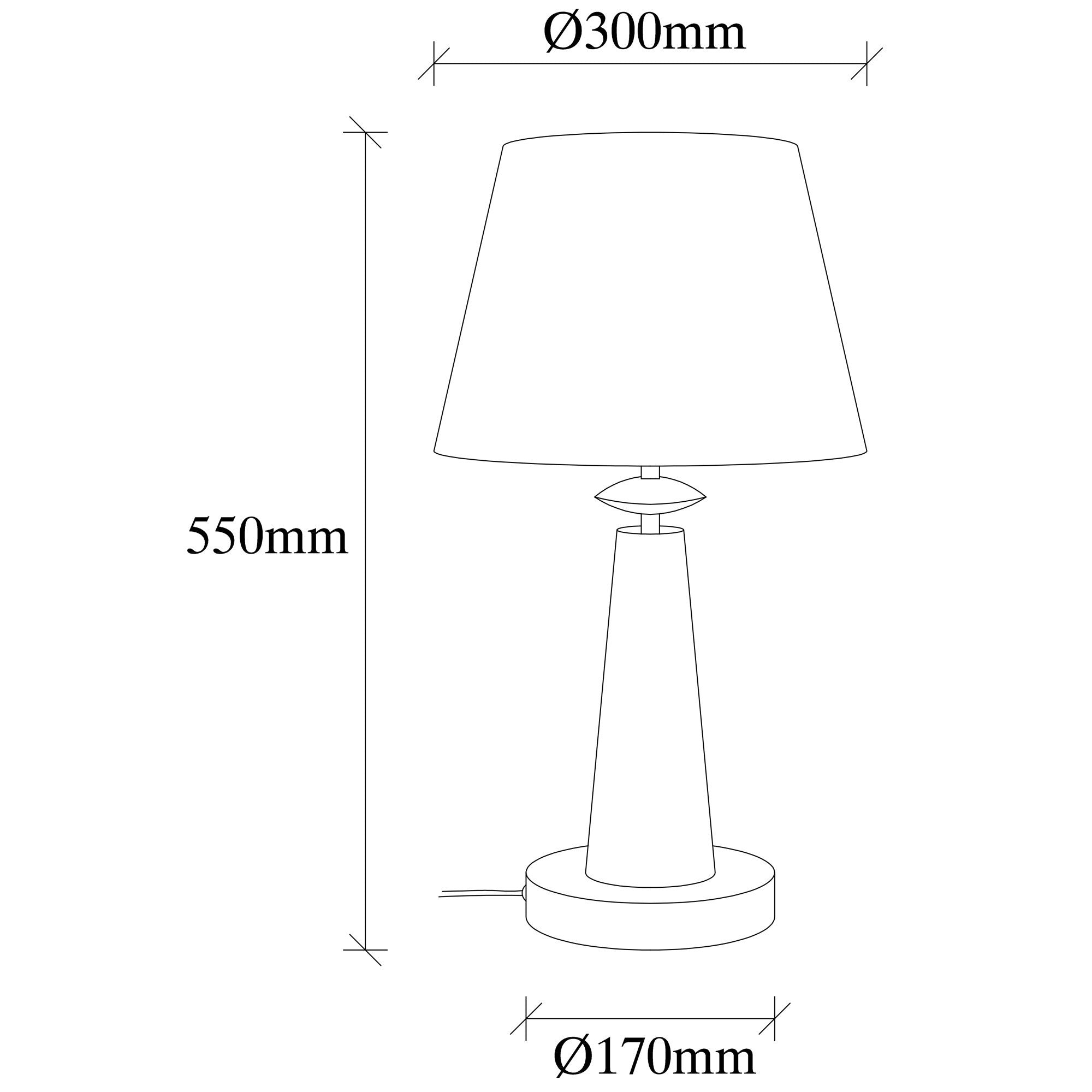 Candeeiro de Mesa Moderna com Corpo em Metal, Acabamento Antigo, 30 cm de Diâmetro, 55 cm de Altura | Soquete E27, 40 W Máx., Cabo de 200 cm | Design Elegante, Glamouroso e Escandinavo