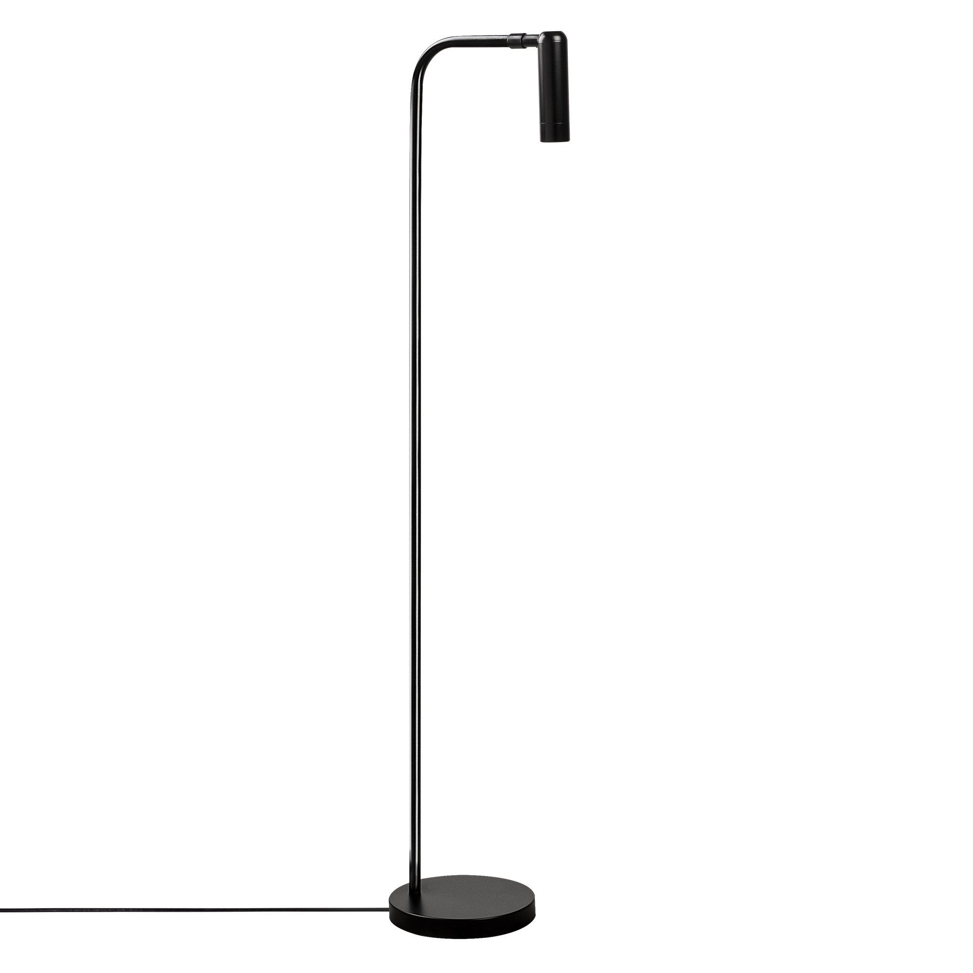 Candeeiro de Pé preta moderna, 120 cm de altura, corpo de metal, base de 22 x 22 cm, interruptor liga/desliga, LED 1W 2700K, design industrial/escandinavo elegante, IP20