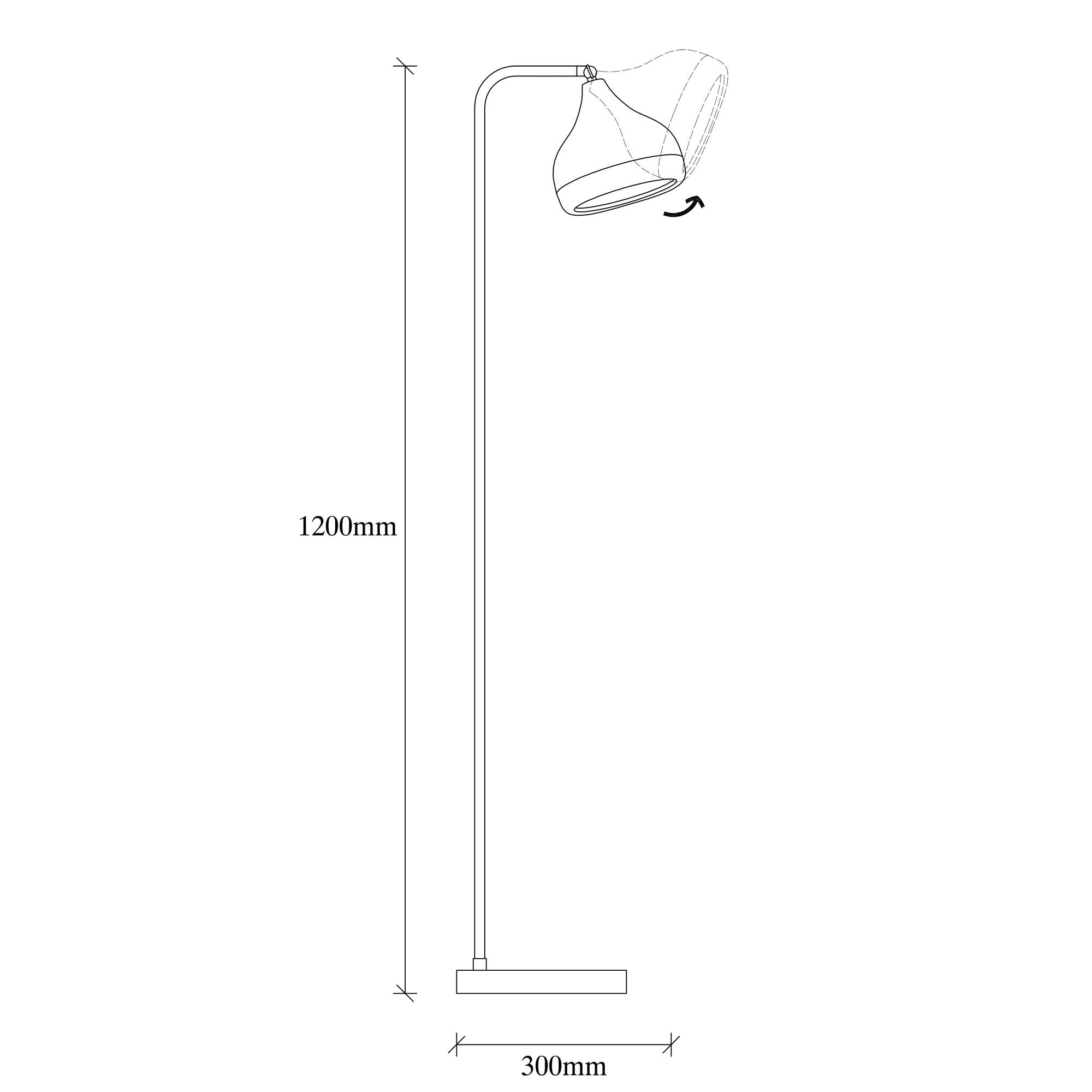 Candeeiro de Pé Escandinavo, Branca e Dourada, 120 cm de Altura | Corpo em Metal, Soquete E27, 40 W Máx. | Iluminação Elegante e Funcional para Espaços Modernos