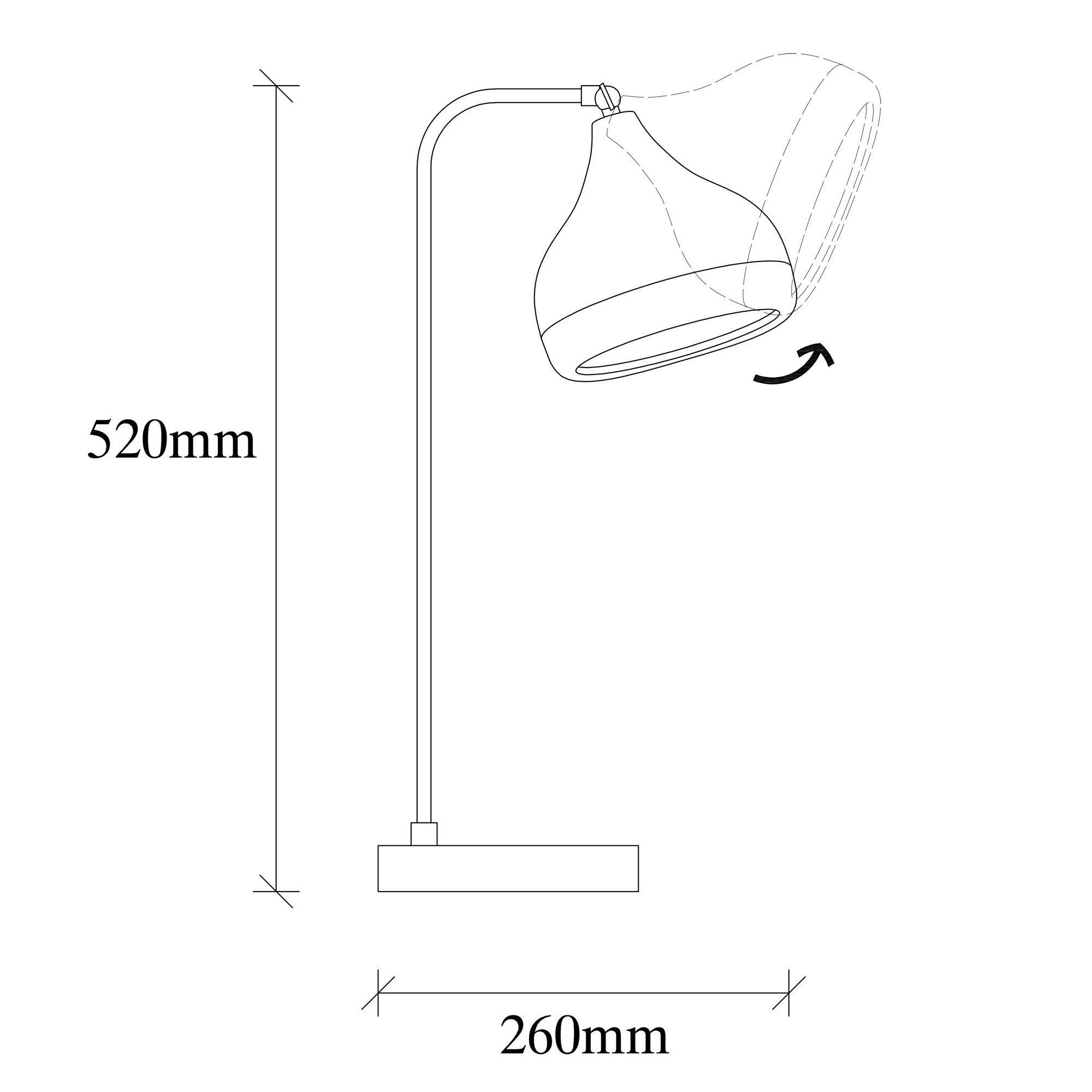 Candeeiro de Mesa – 52 cm de Altura – Branco e Dourado – Metal