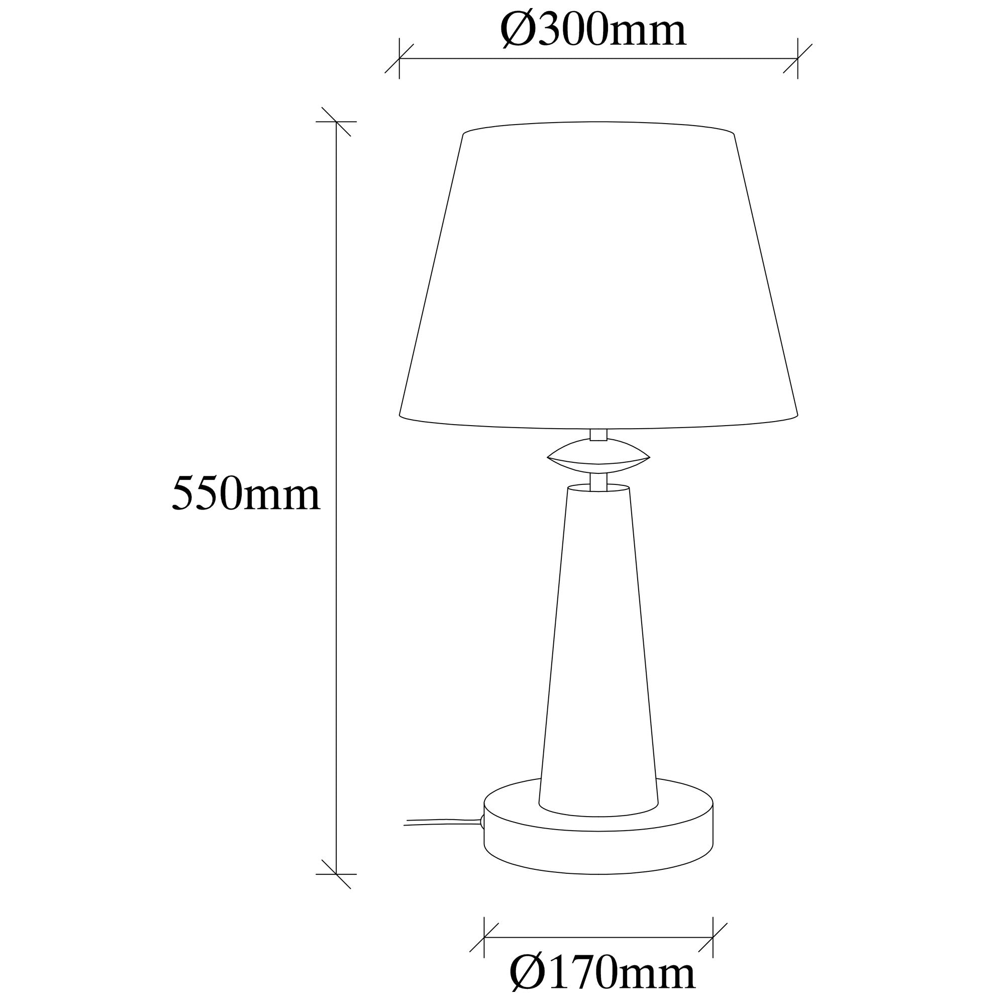 Candeeiro de Mesa – 30 cm de Diâmetro – Preto – Metal e Tecido
