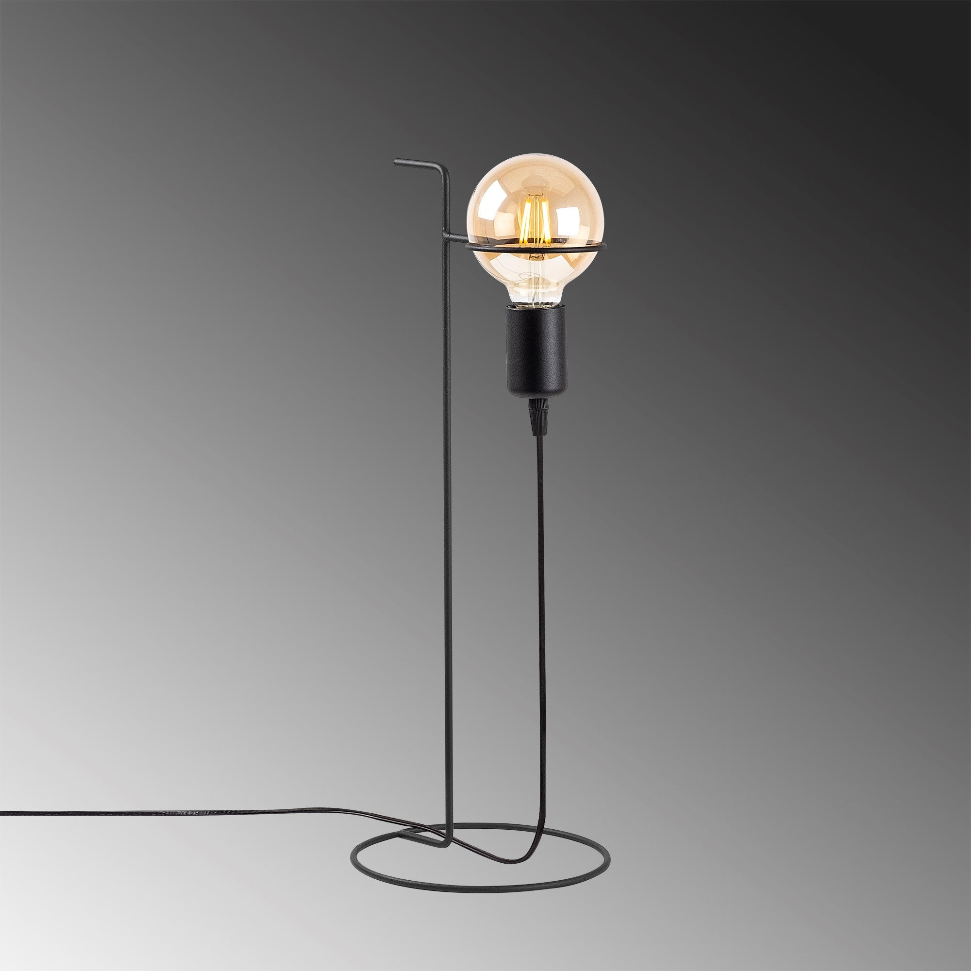 Candeeiro de Mesa – 51 cm de altura – preto – metal