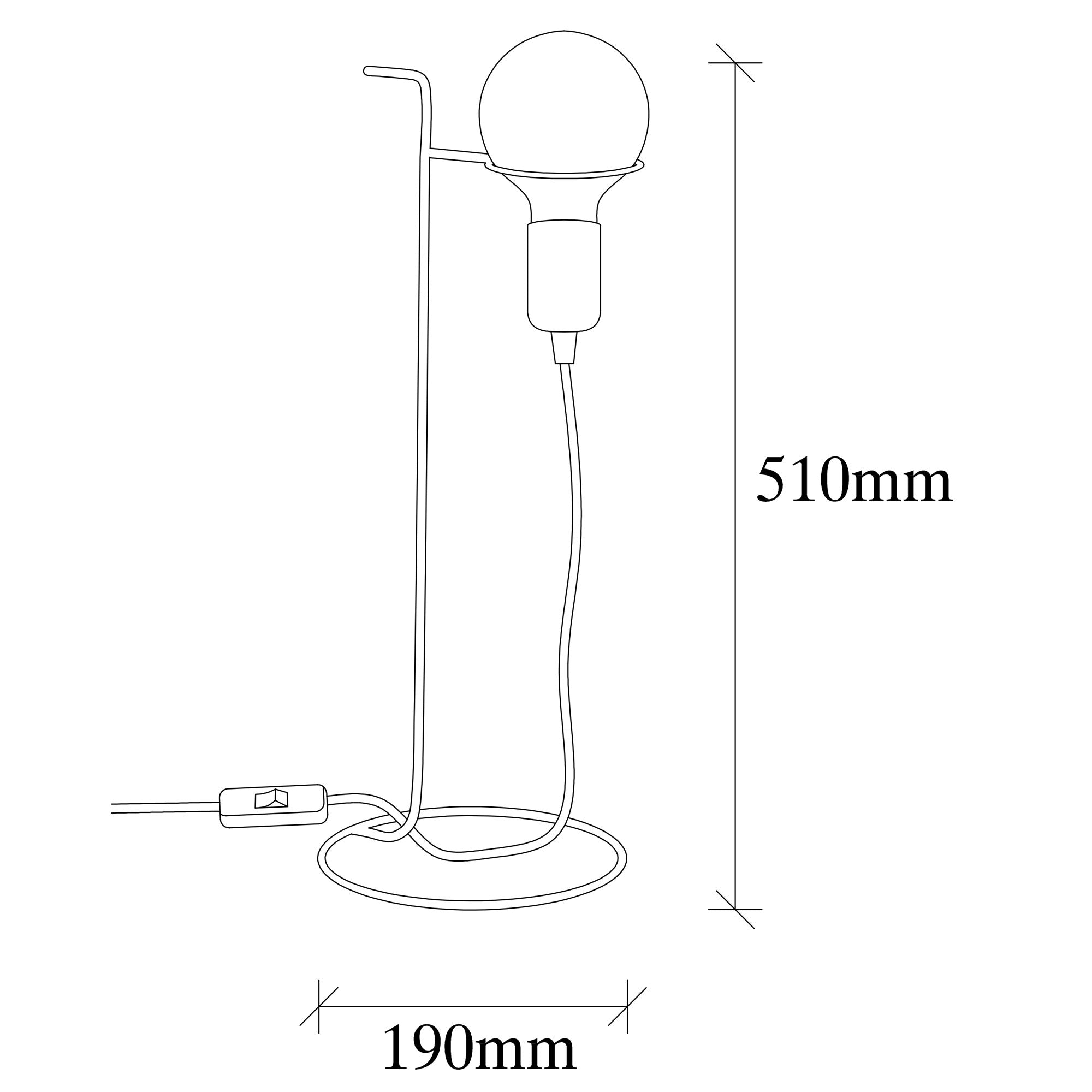 Candeeiro de Mesa – 51 cm de altura – preto – metal