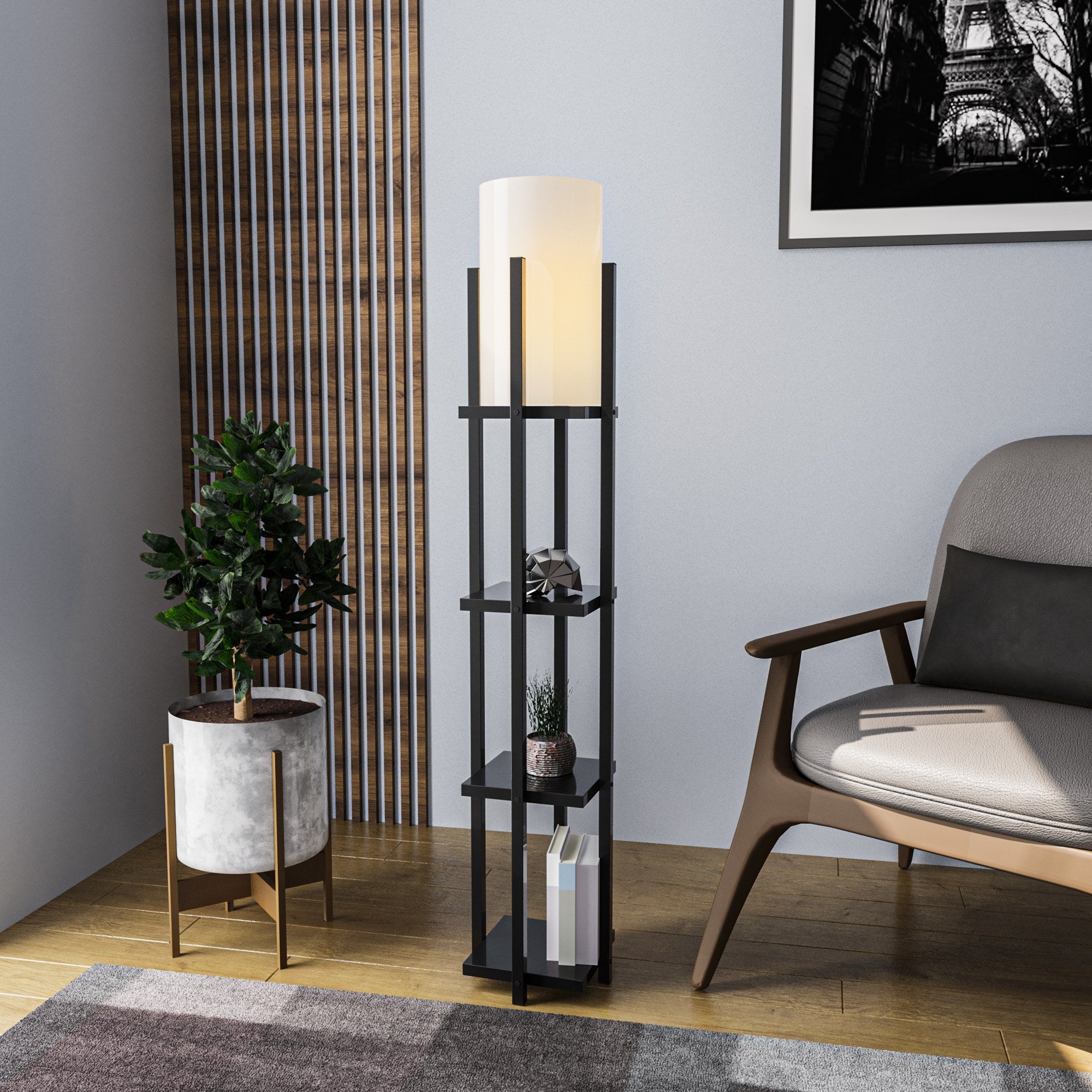 Candeeiro de Pé – 130 cm altura – preto – metal