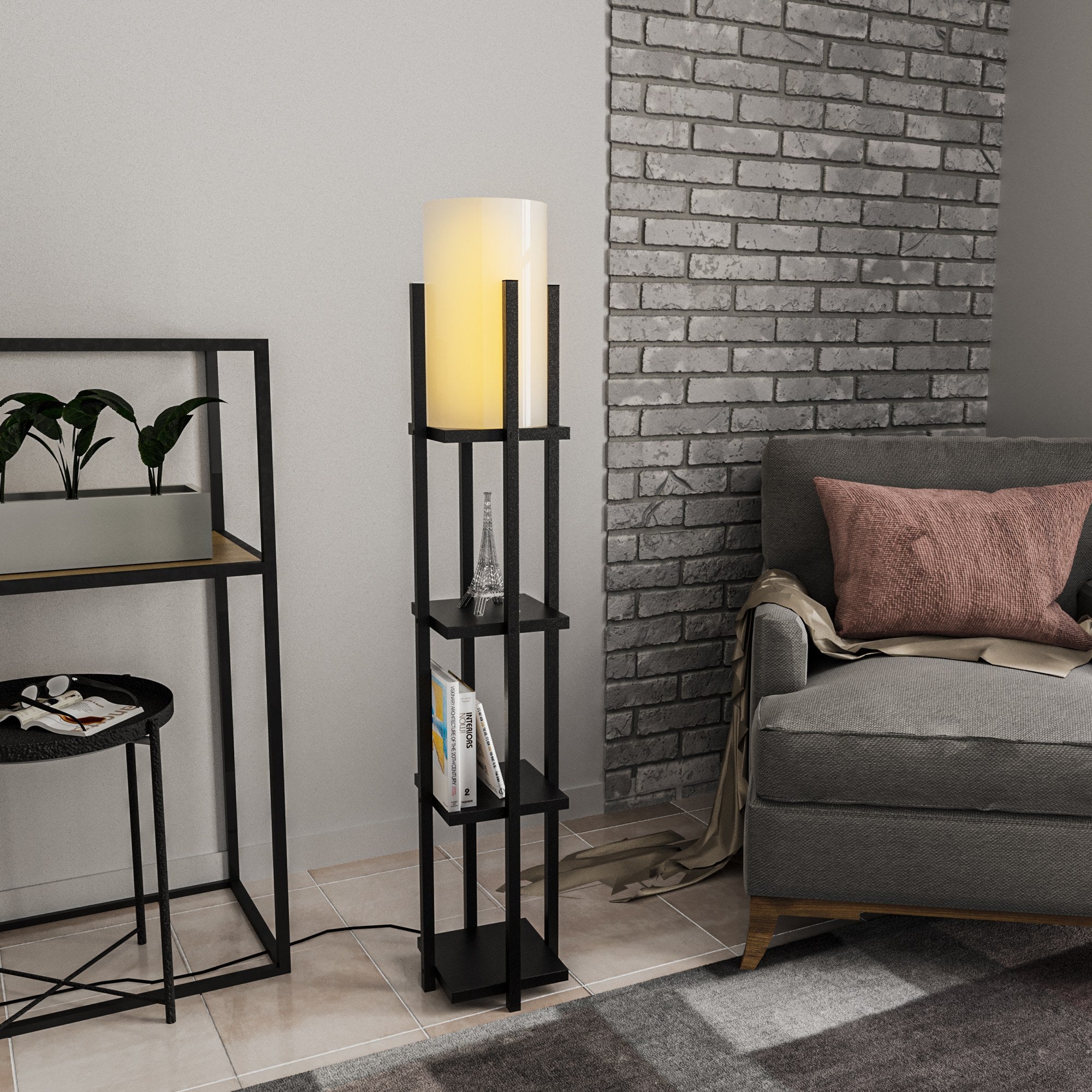 Candeeiro de Pé – 130 cm altura – preto – metal
