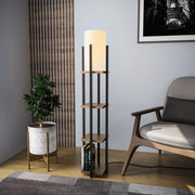 Candeeiro de Pé – 130 cm de Altura – Preto e Dourado – Metal
