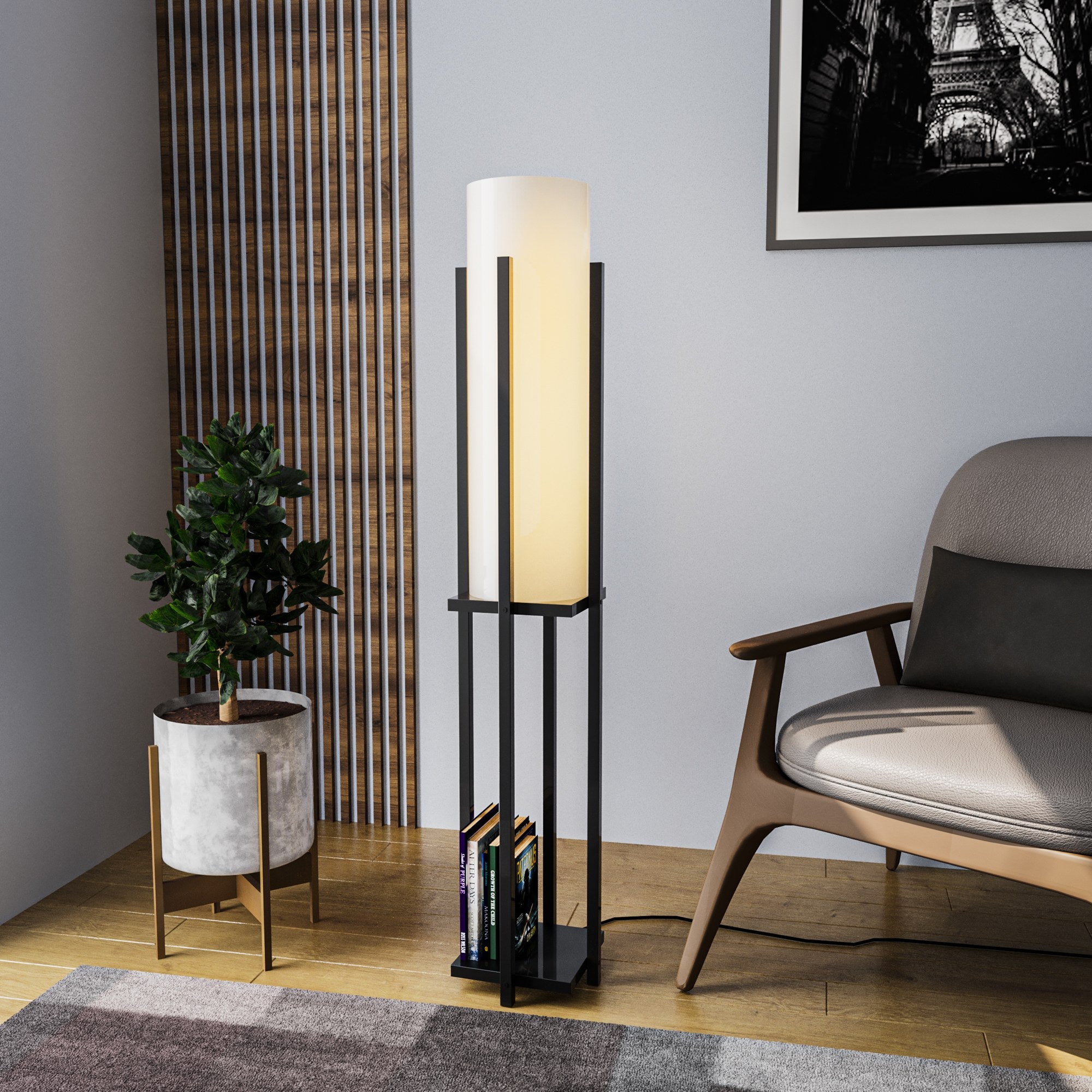 Candeeiro de Pé – 130 cm – preto – metal