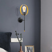 Candeeiro de Parede Moderna, Dourada e Preta, 50 cm de Altura | Corpo em Ferro, Soquete E27, IP20 | Iluminação Elegante para Casa e Escritório, Design Exclusivo, 20 x 13 cm
