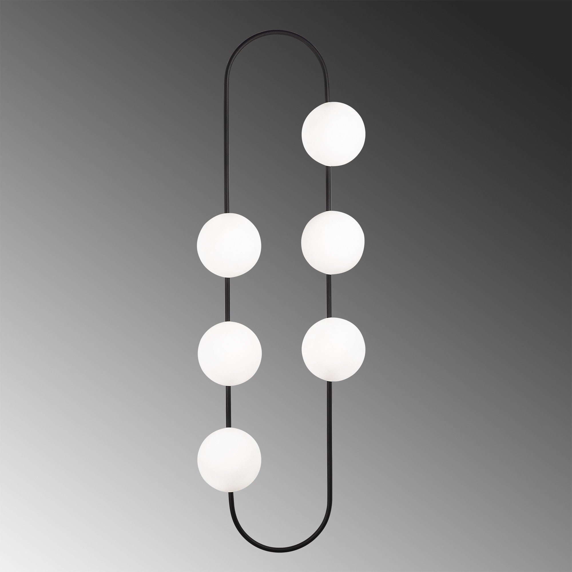 Candeeiro de Parede – 40 x 33 cm – Preto e Branco – Metal e Vidro