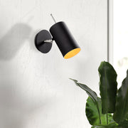 Candeeiro de Parede – 9 x 22 cm – Preto e Níquel – Metal