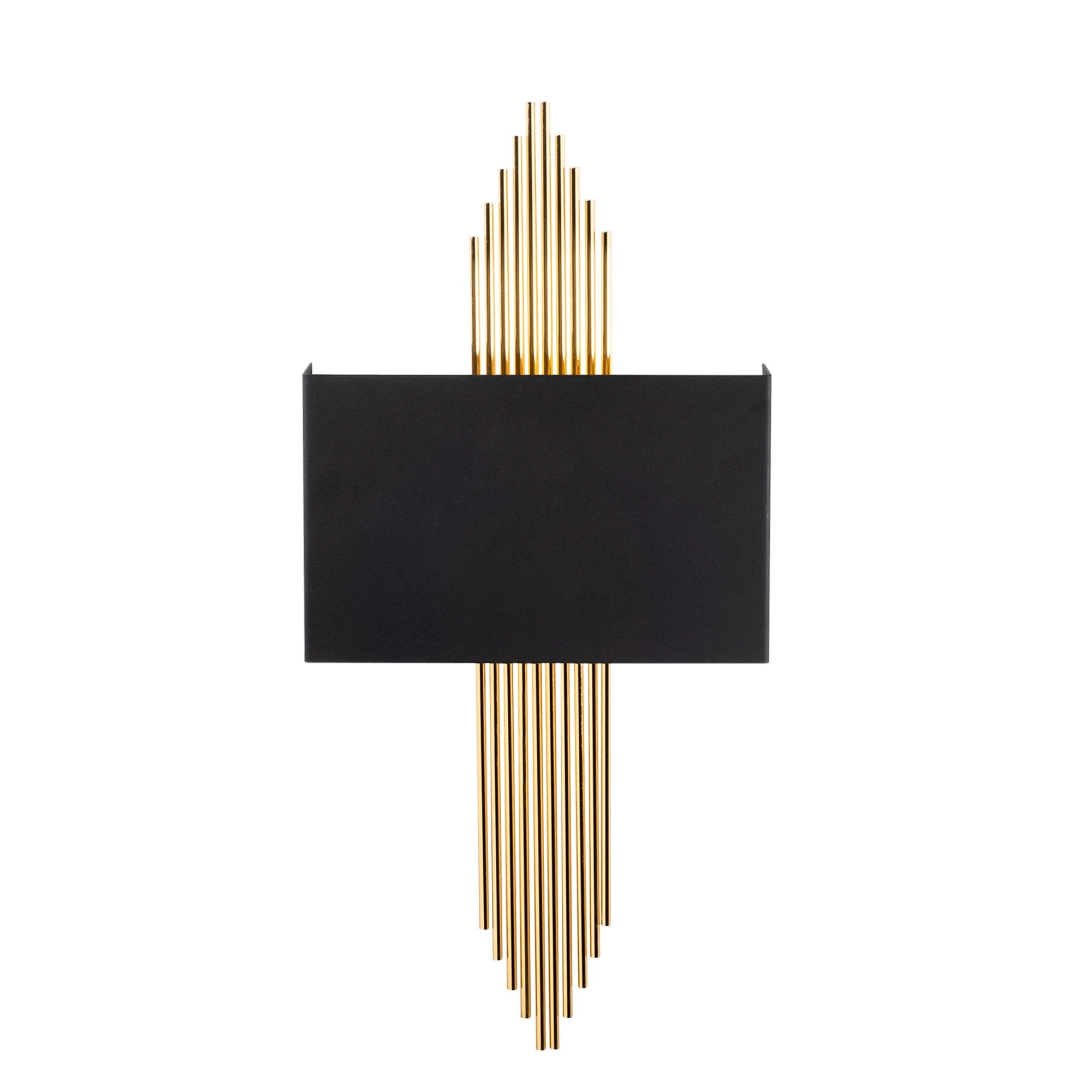 Candeeiro de Parede – 75 x 10 x 22 cm – Preto e Dourado – Metal