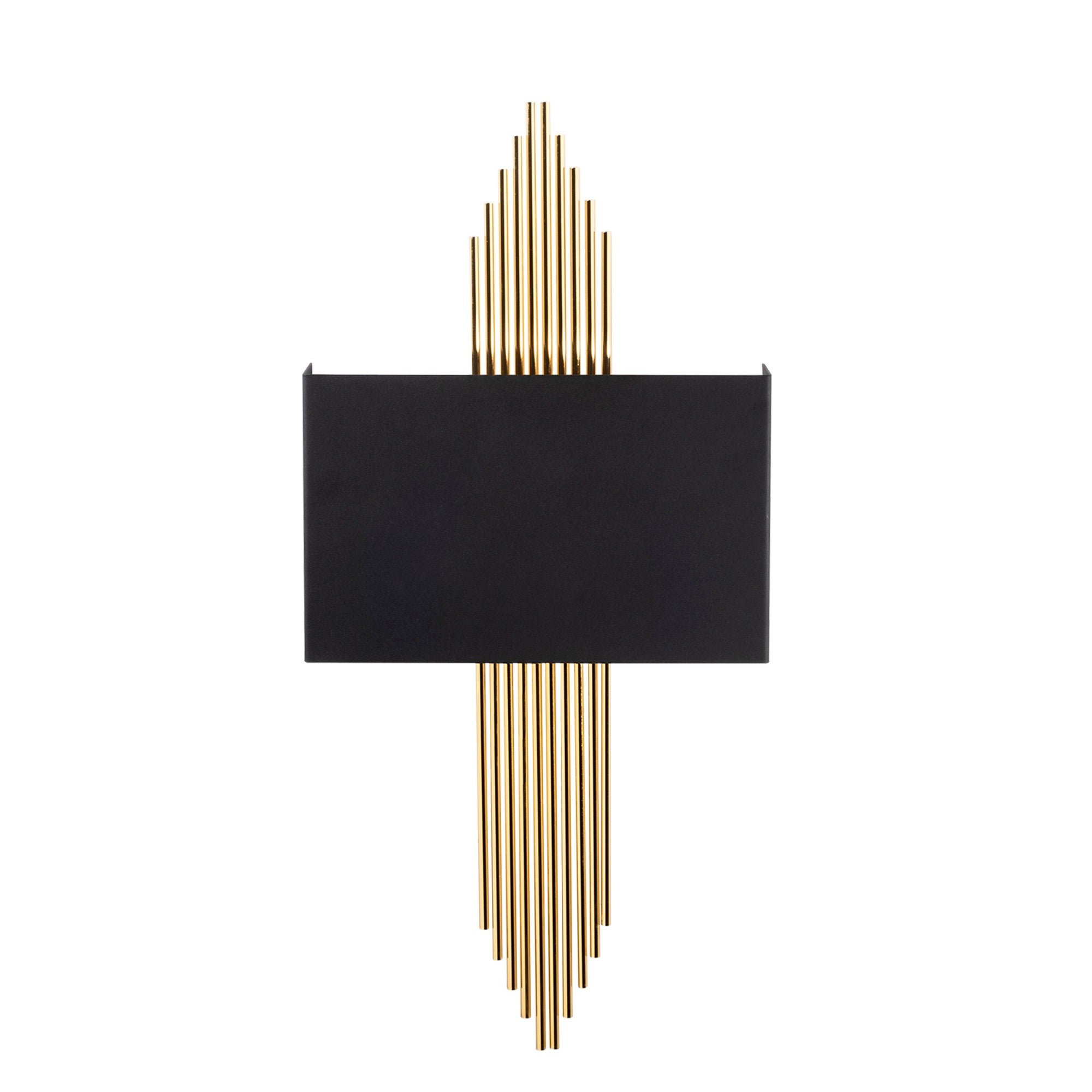 Candeeiro de Parede – 75 x 10 x 22 cm – Preto e Dourado – Metal