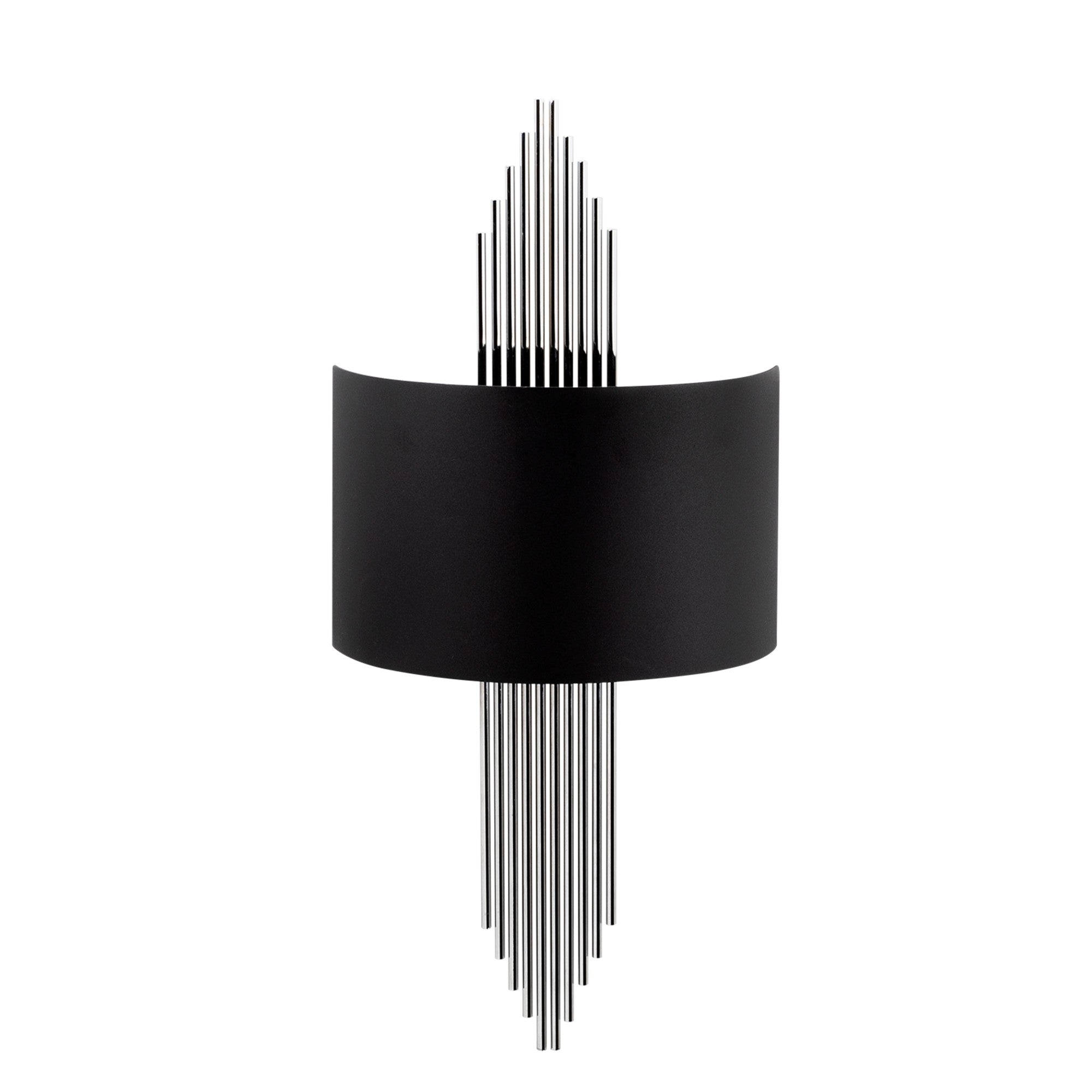 Candeeiro de Parede – 75 x 10 x 22 cm – preto e prateado – metal