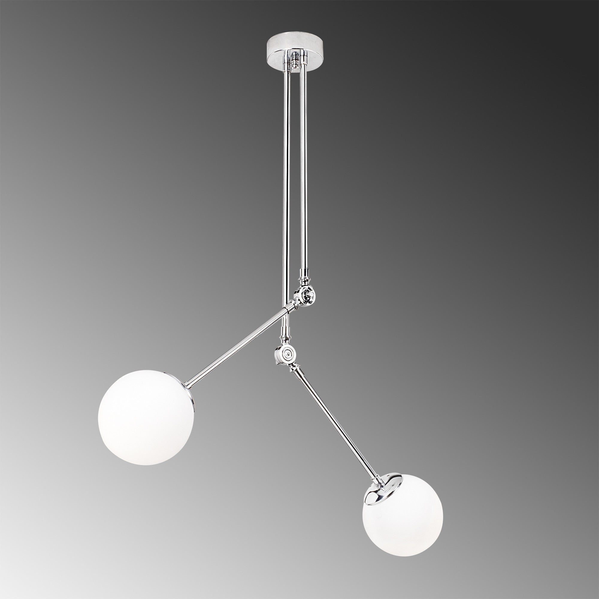 Candeeiro de Teto Escandinavo – 100 x 15 cm – Cromado e Branco – Metal