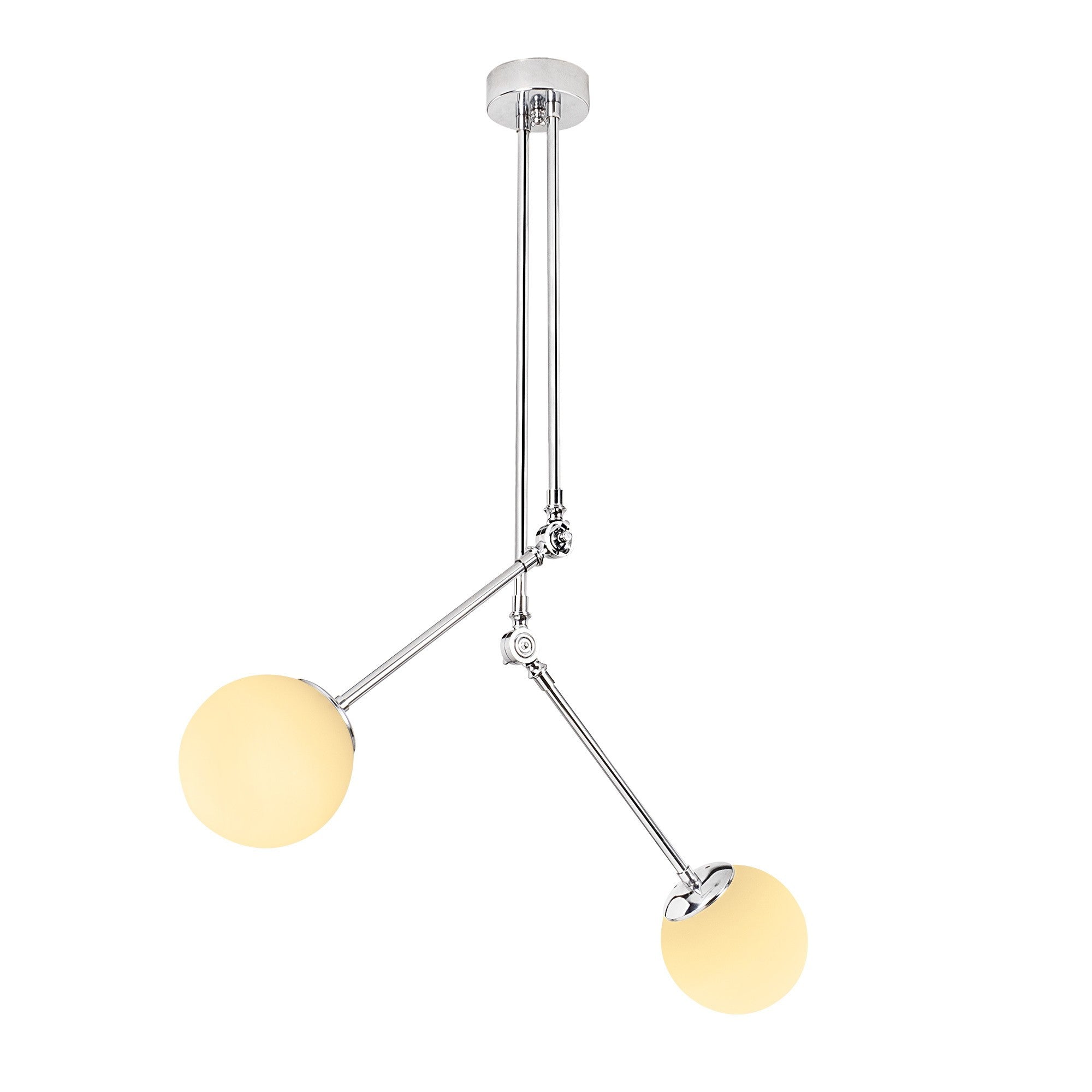 Candeeiro de Teto Escandinavo – 100 x 15 cm – Cromado e Branco – Metal