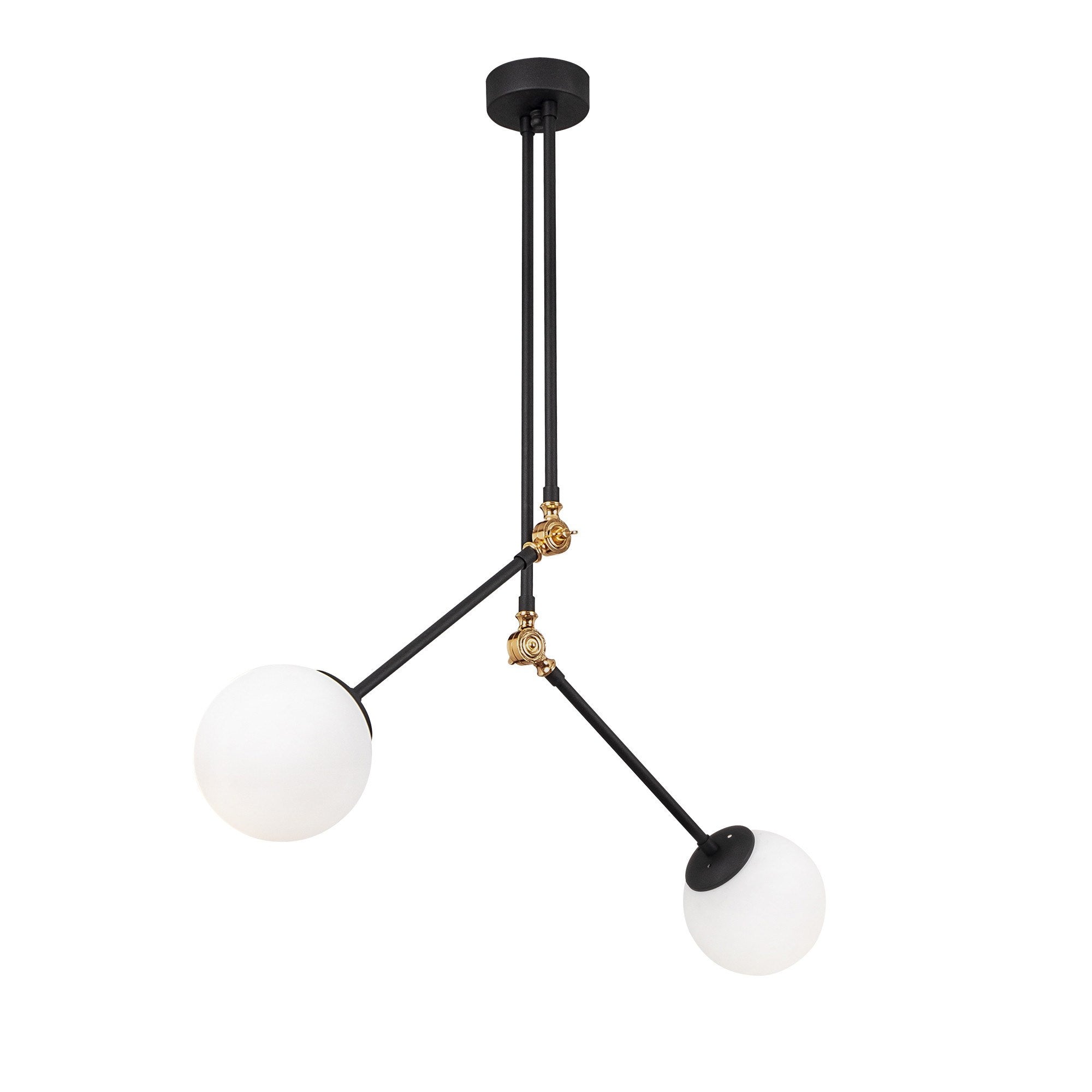 Candeeiro de Teto Industrial Moderno – 100 x 15 cm – Preto e Branco – Metal e Vidro