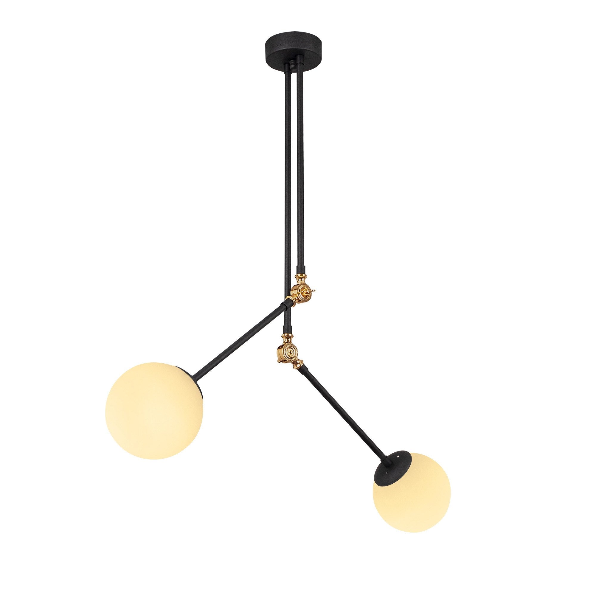 Candeeiro de Teto Industrial Moderno – 100 x 15 cm – Preto e Branco – Metal e Vidro