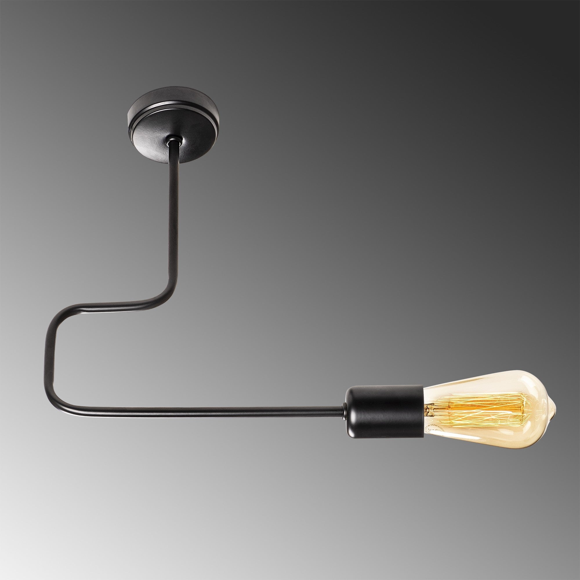 Candeeiro de Teto – 30 x 6 cm – Preto – Metal