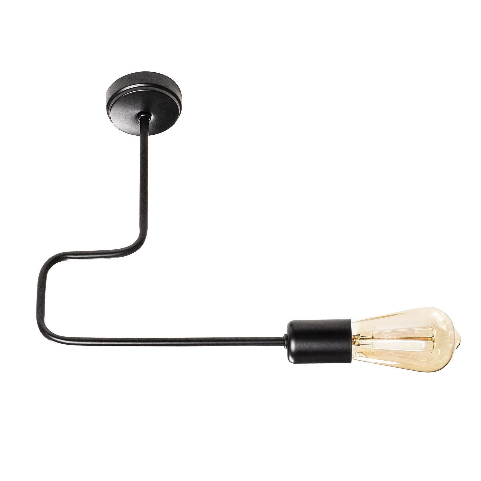 Candeeiro de Teto – 30 x 6 cm – Preto – Metal