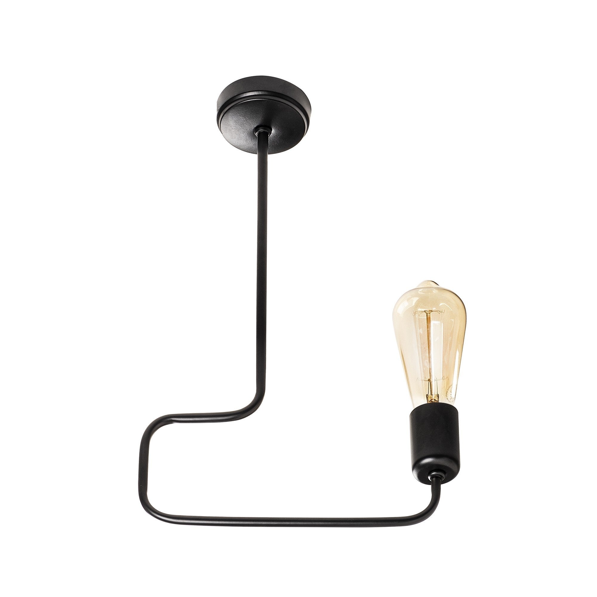 Candeeiro de Teto – 28 x 6 cm – Preto – Metal