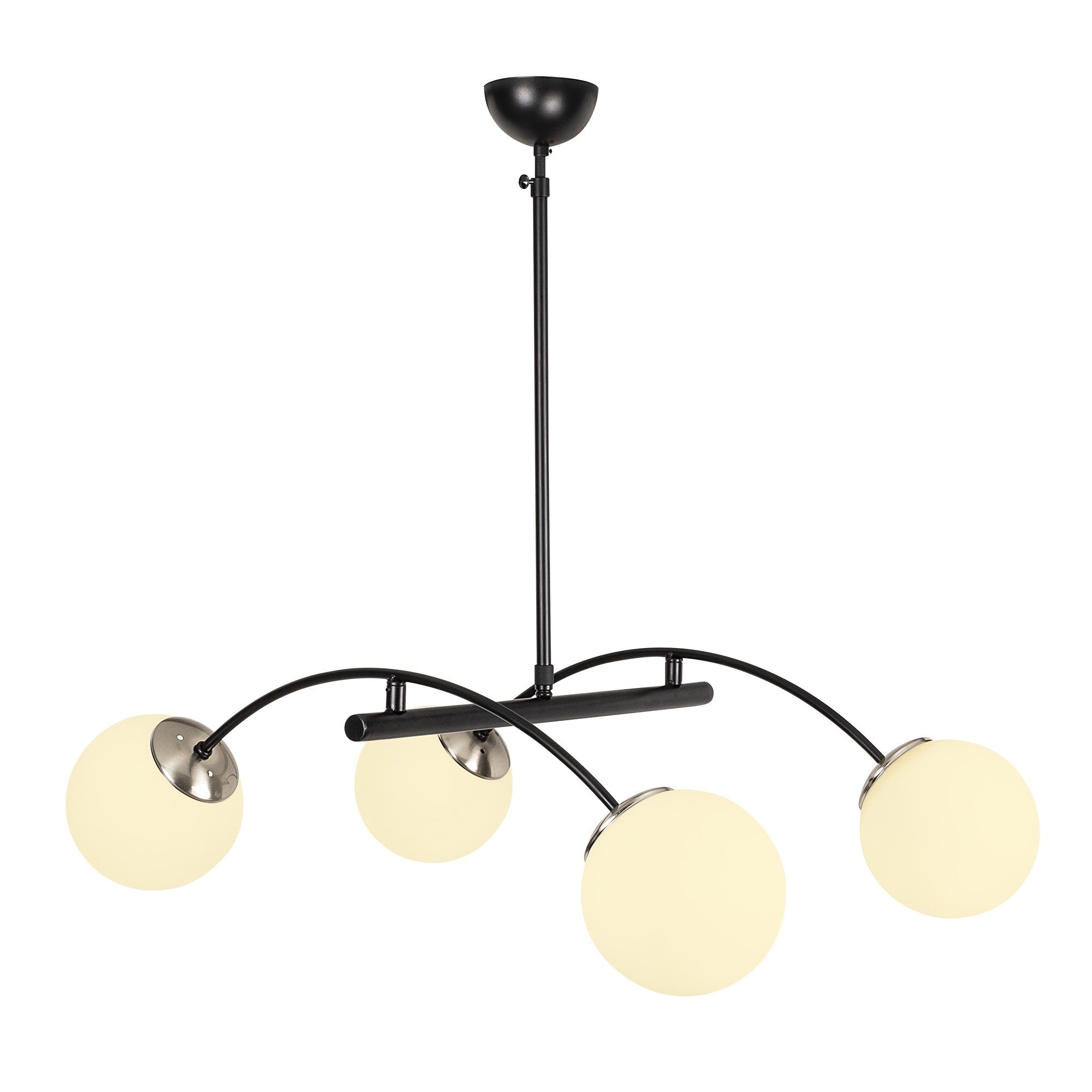 Candeeiro de Teto escandinavo, corpo de metal, preto e branco, 85 x 80 cm, altura: 90 cm, 4 x E27 máx. 40 W, design elegante, inclui instruções de instalação, IP20