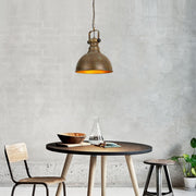 Candeeiro de Teto – 31 cm de diâmetro – cor antiga – metal e madeira