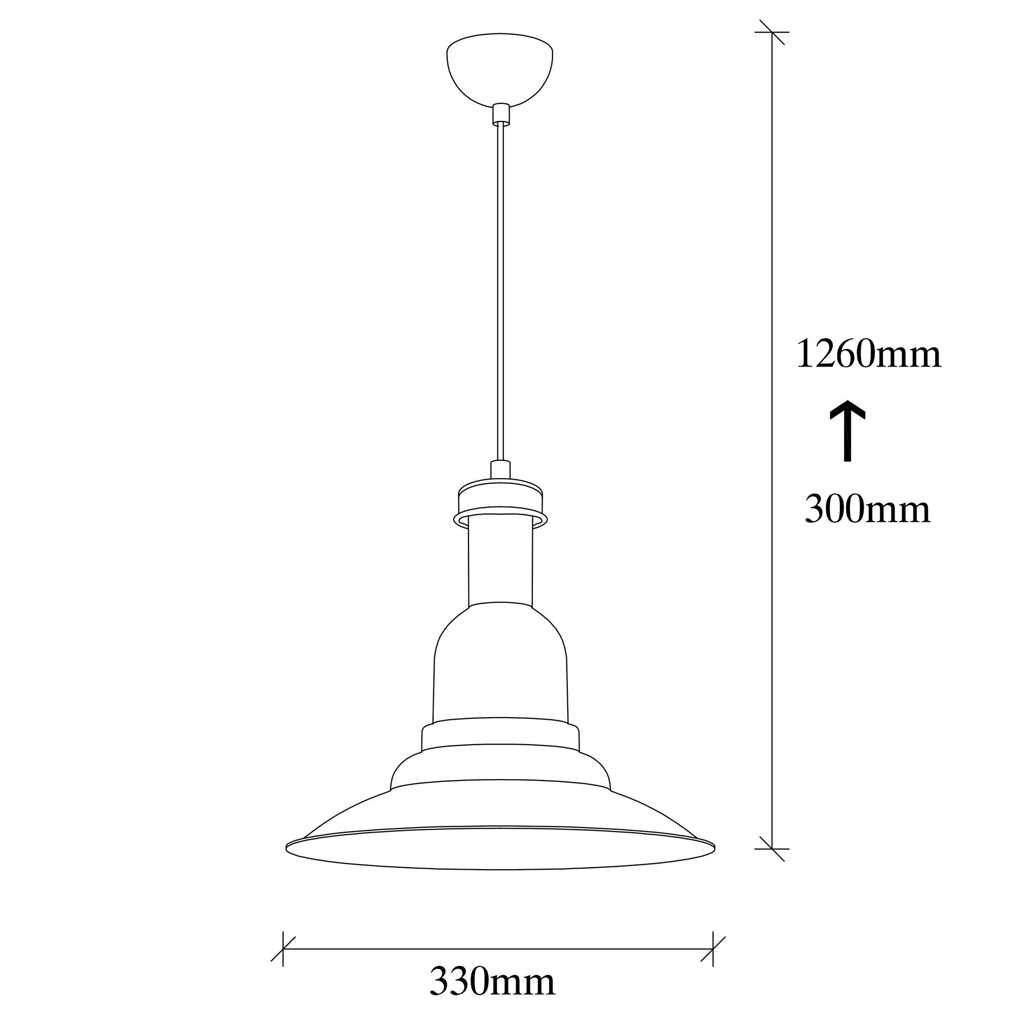 Candeeiro de Teto Industrial – 33 cm de Diâmetro – Preto e Dourado – Metal