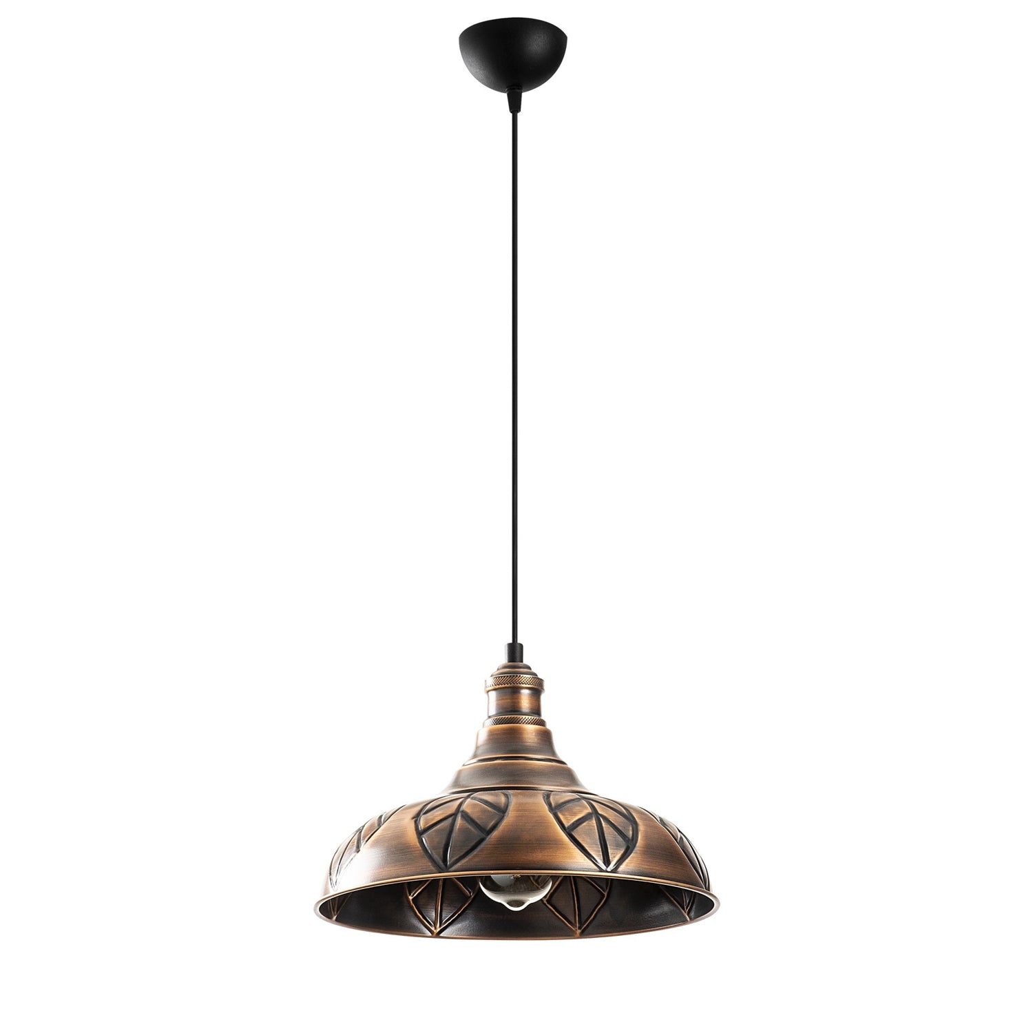 Candeeiro de Teto moderno – 32 cm de diâmetro, altura ajustável de 117 cm – Cobre – Metal