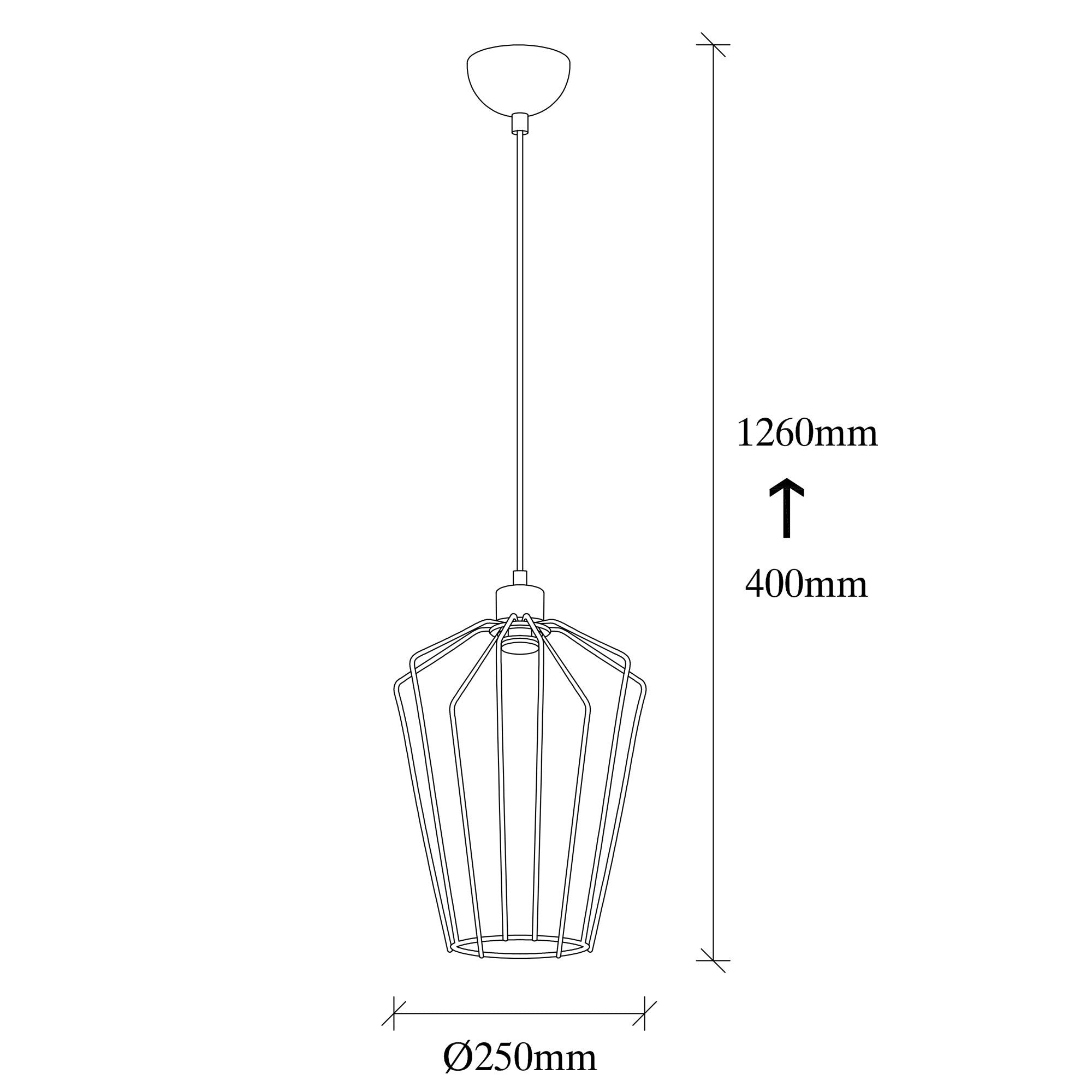 Candeeiro de Teto Industrial – 25 cm de Diâmetro – Preto e Níquel – Metal