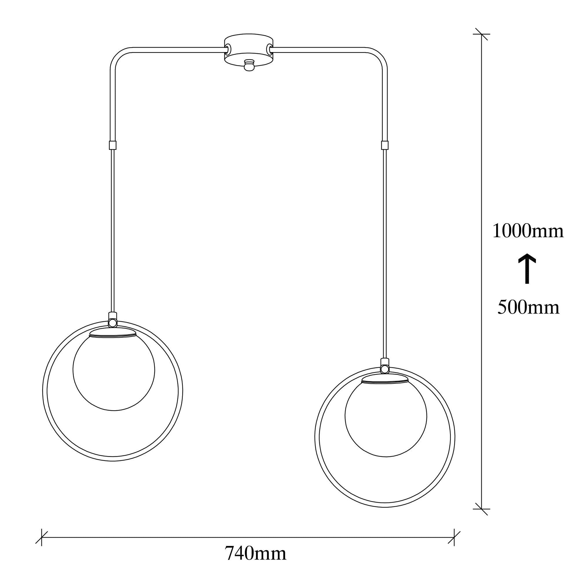 Candeeiro de Teto Industrial – 74 x 15 cm – Preto e Branco – Metal