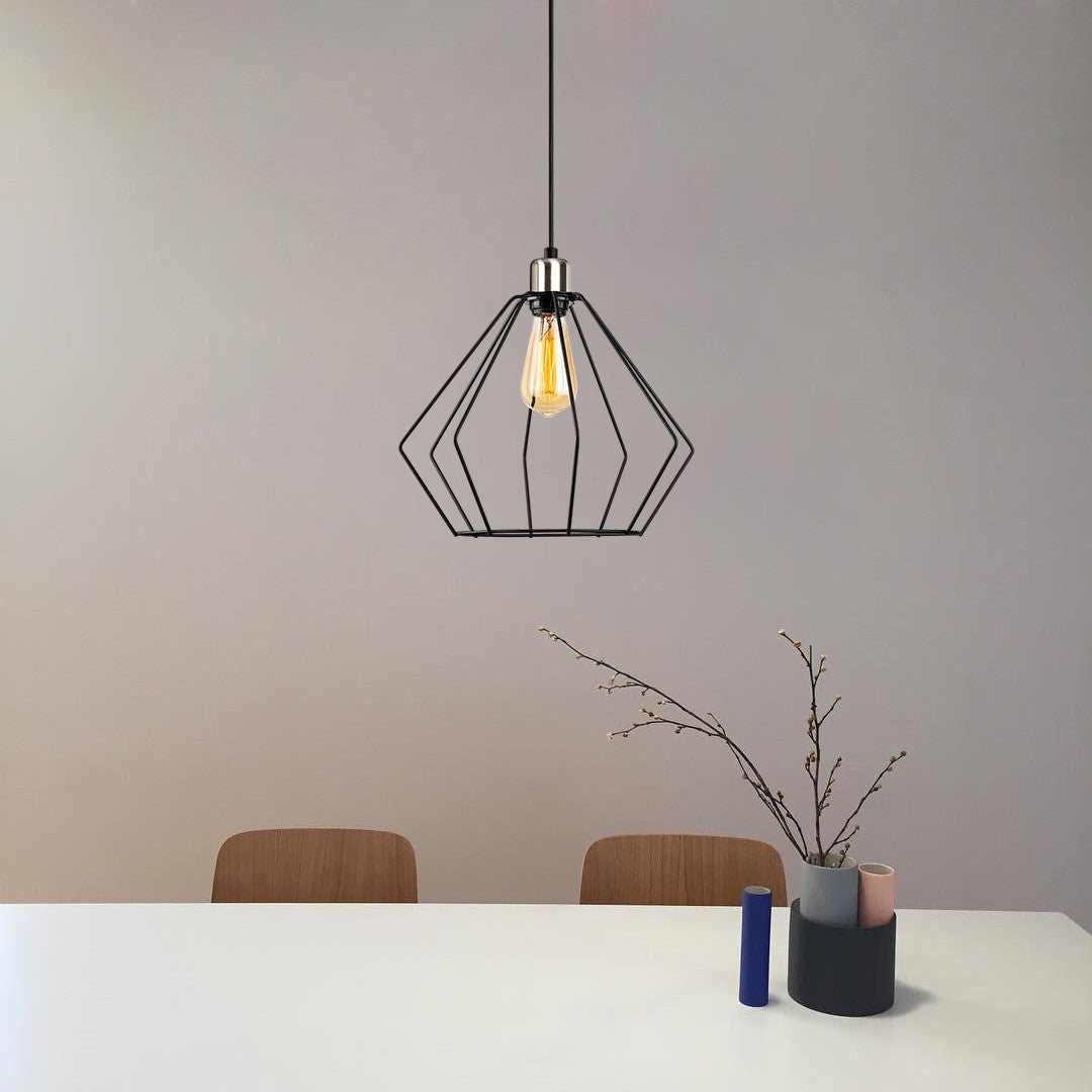 Candeeiro de Teto – 33 cm de Diâmetro – Preto – Metal