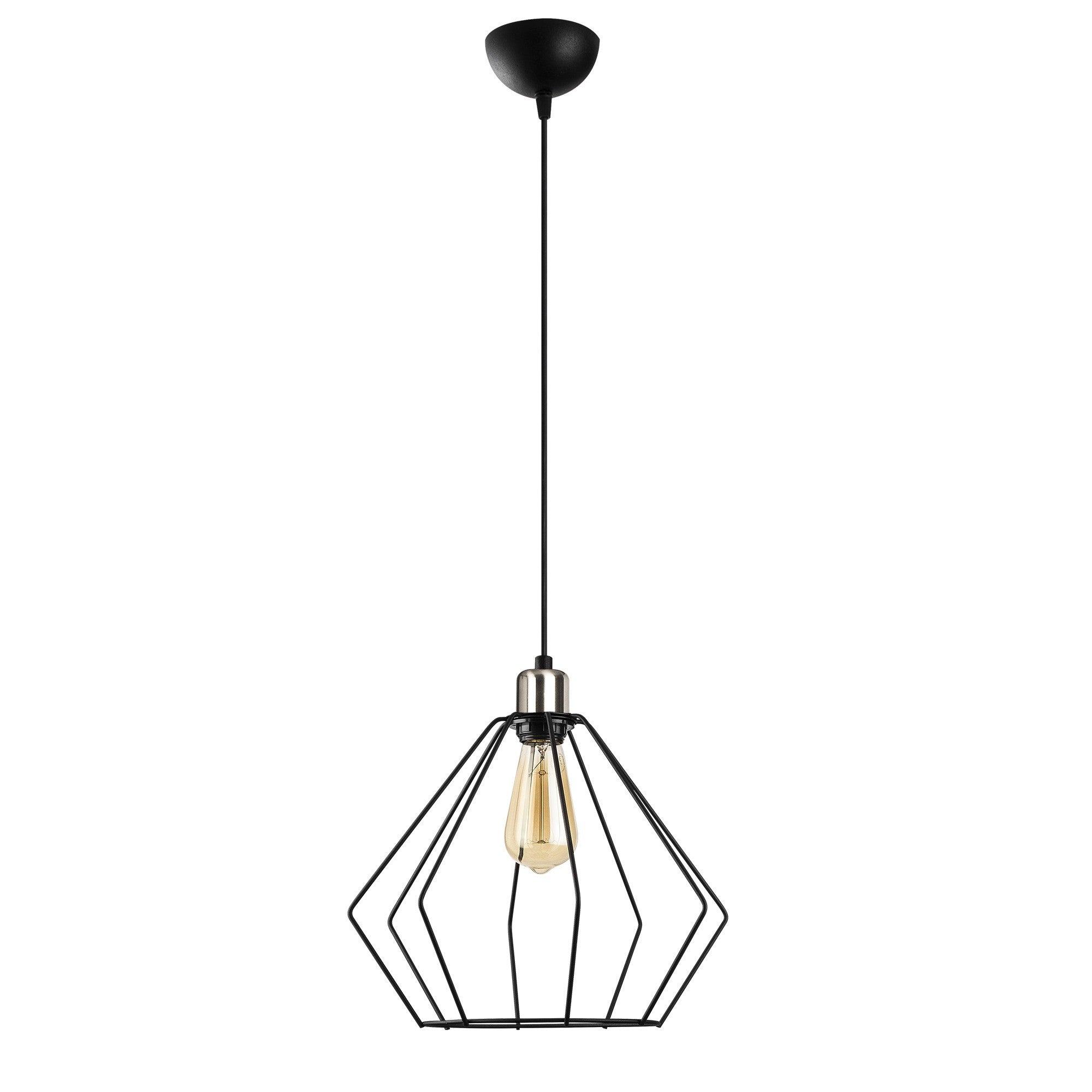 Candeeiro de Teto – 33 cm de Diâmetro – Preto – Metal