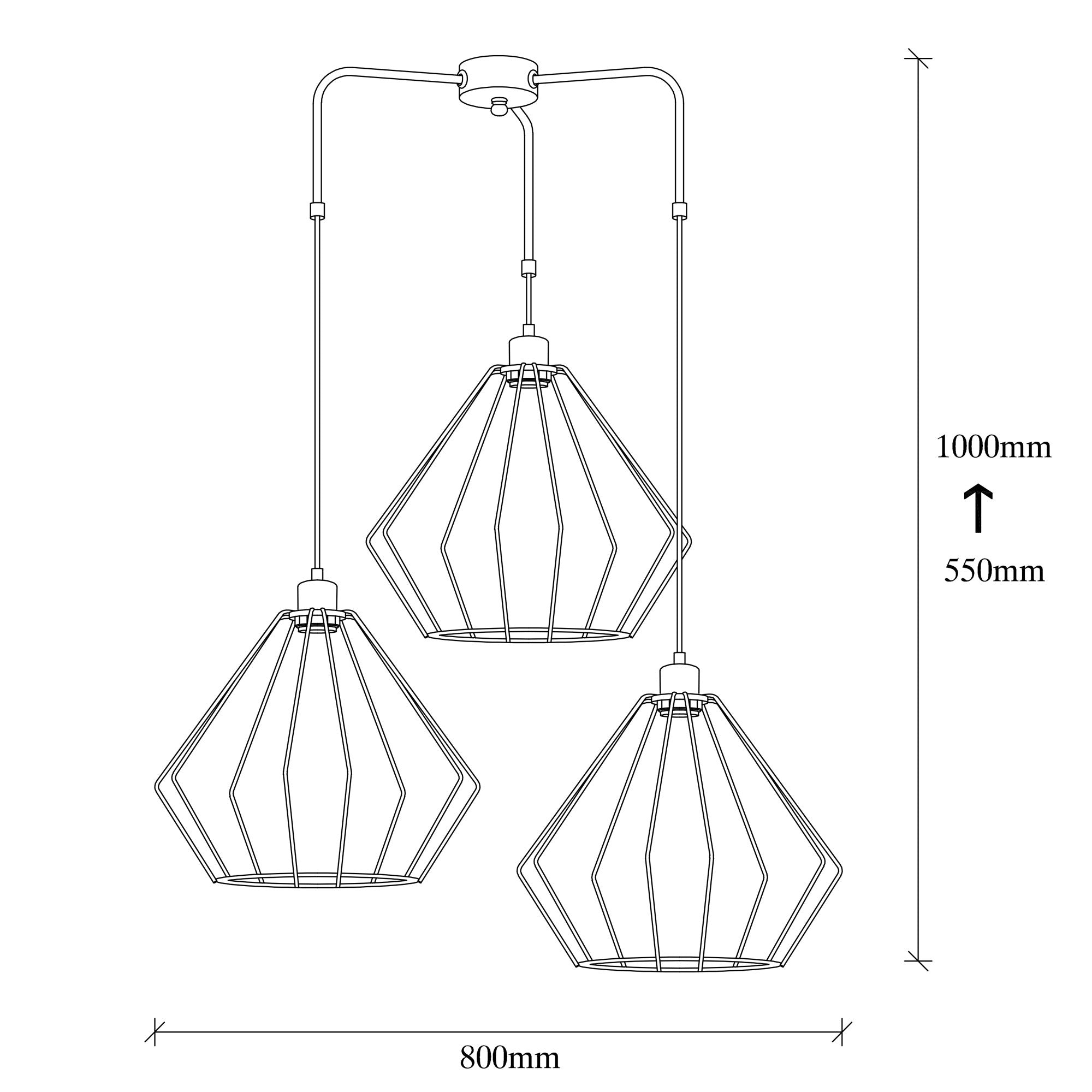 Candeeiro de Teto – 80 cm de diâmetro – Preto – Metal