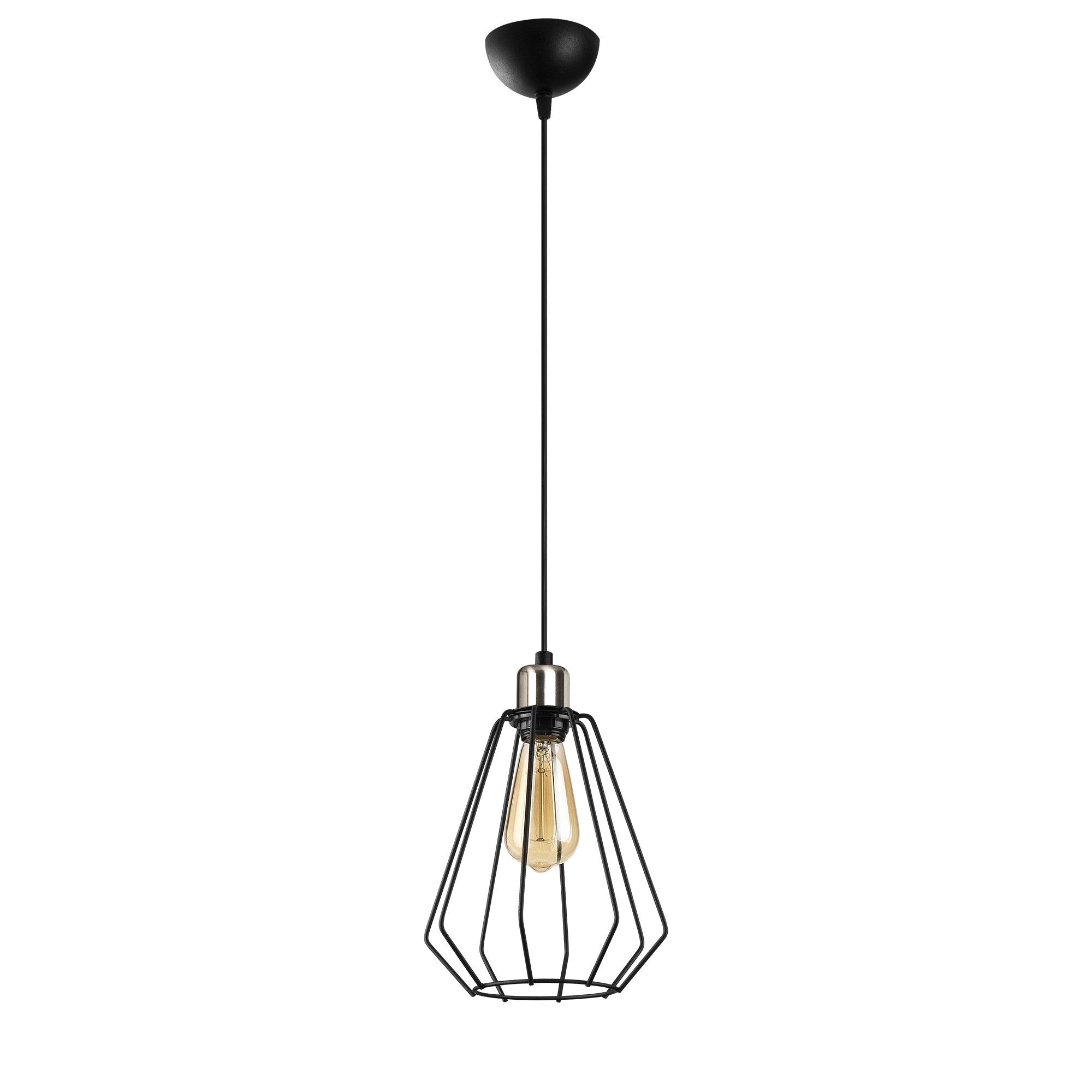 Candeeiro de Teto – 20 cm de Diâmetro – Preto – Metal